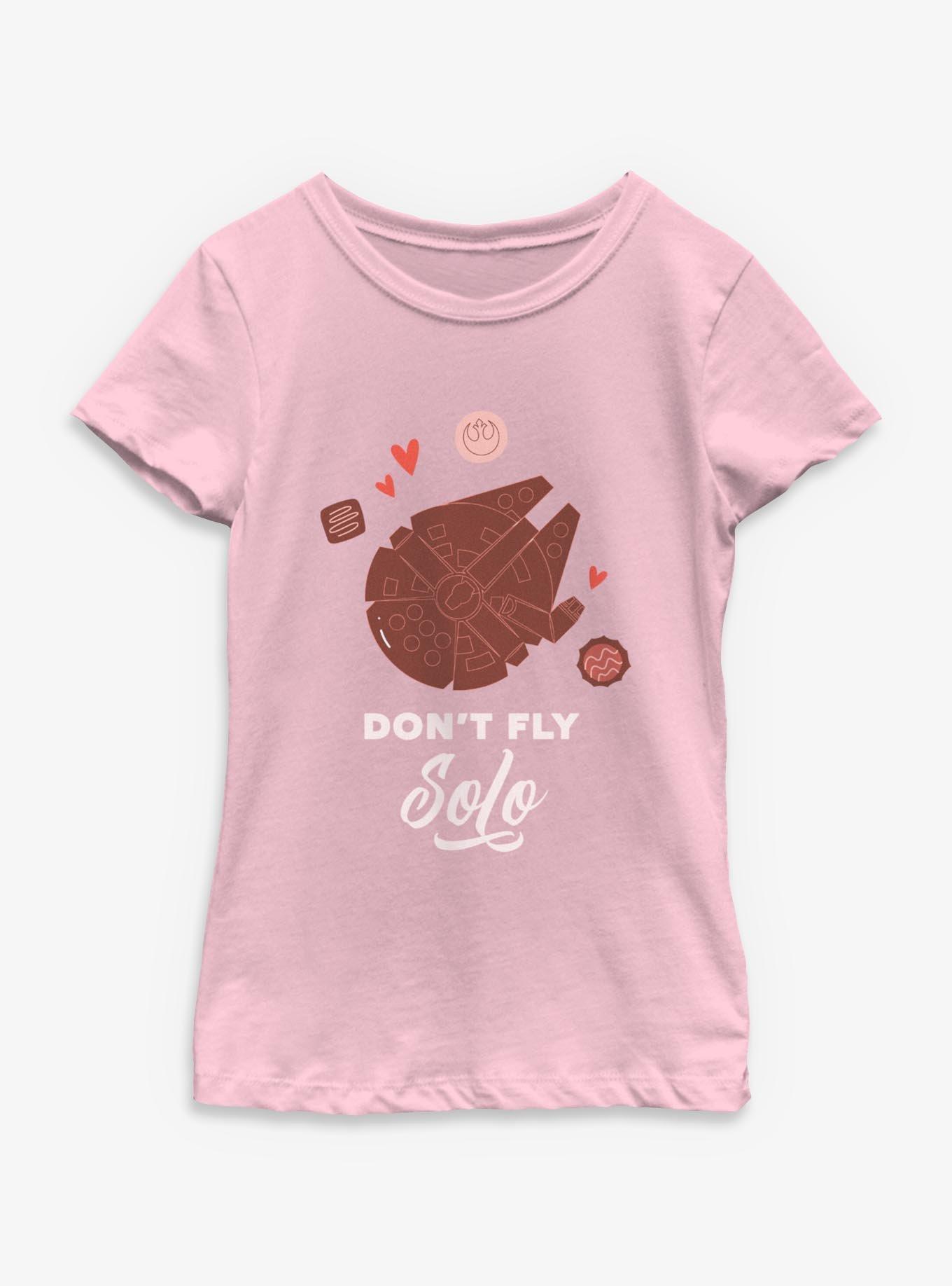 Star Wars Don't Fly Solo Youth Girls T-Shirt, PINK, hi-res