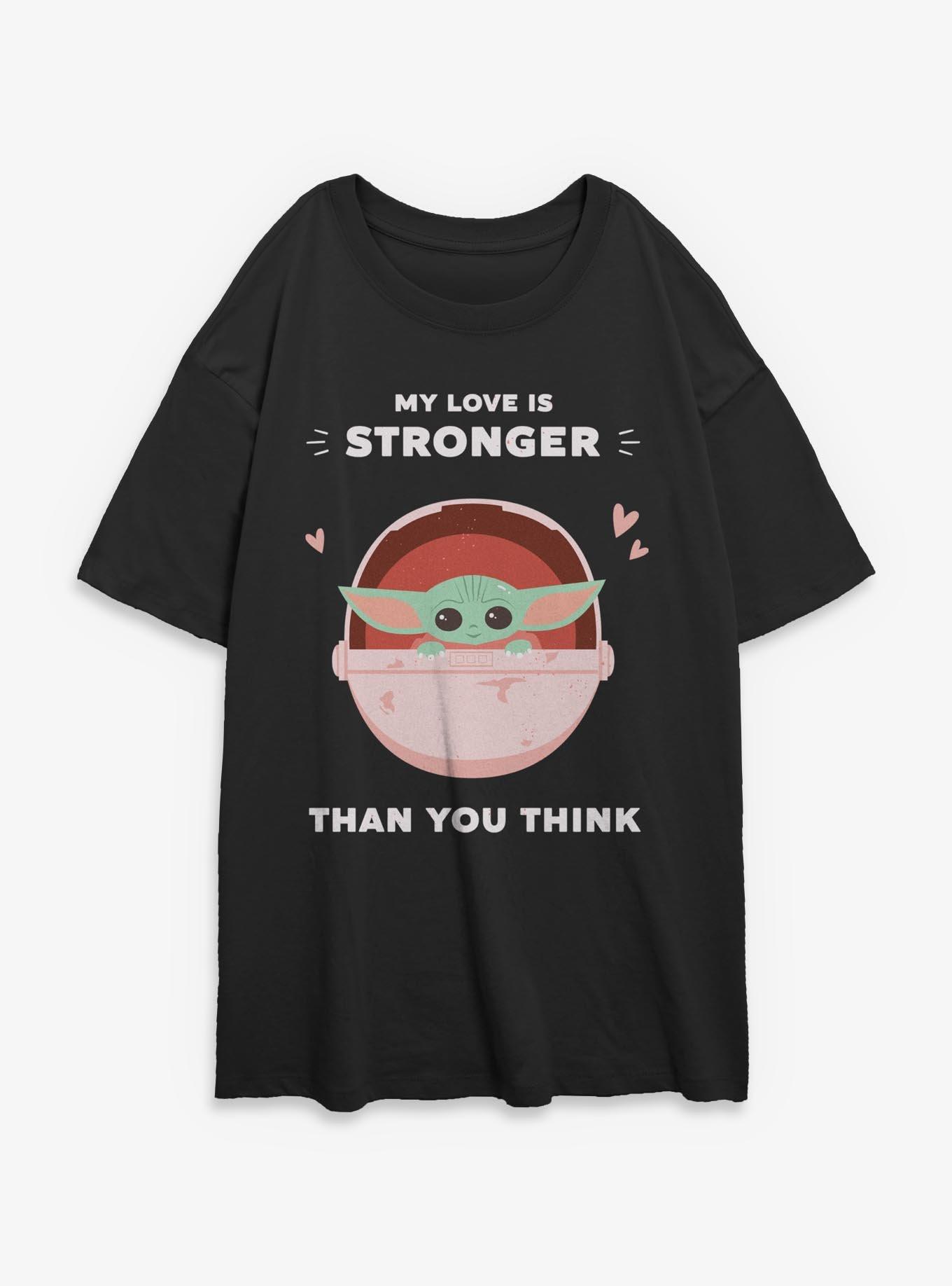 Star Wars The Mandalorian My Love Is Stronger Womens Oversized T-Shirt, , hi-res