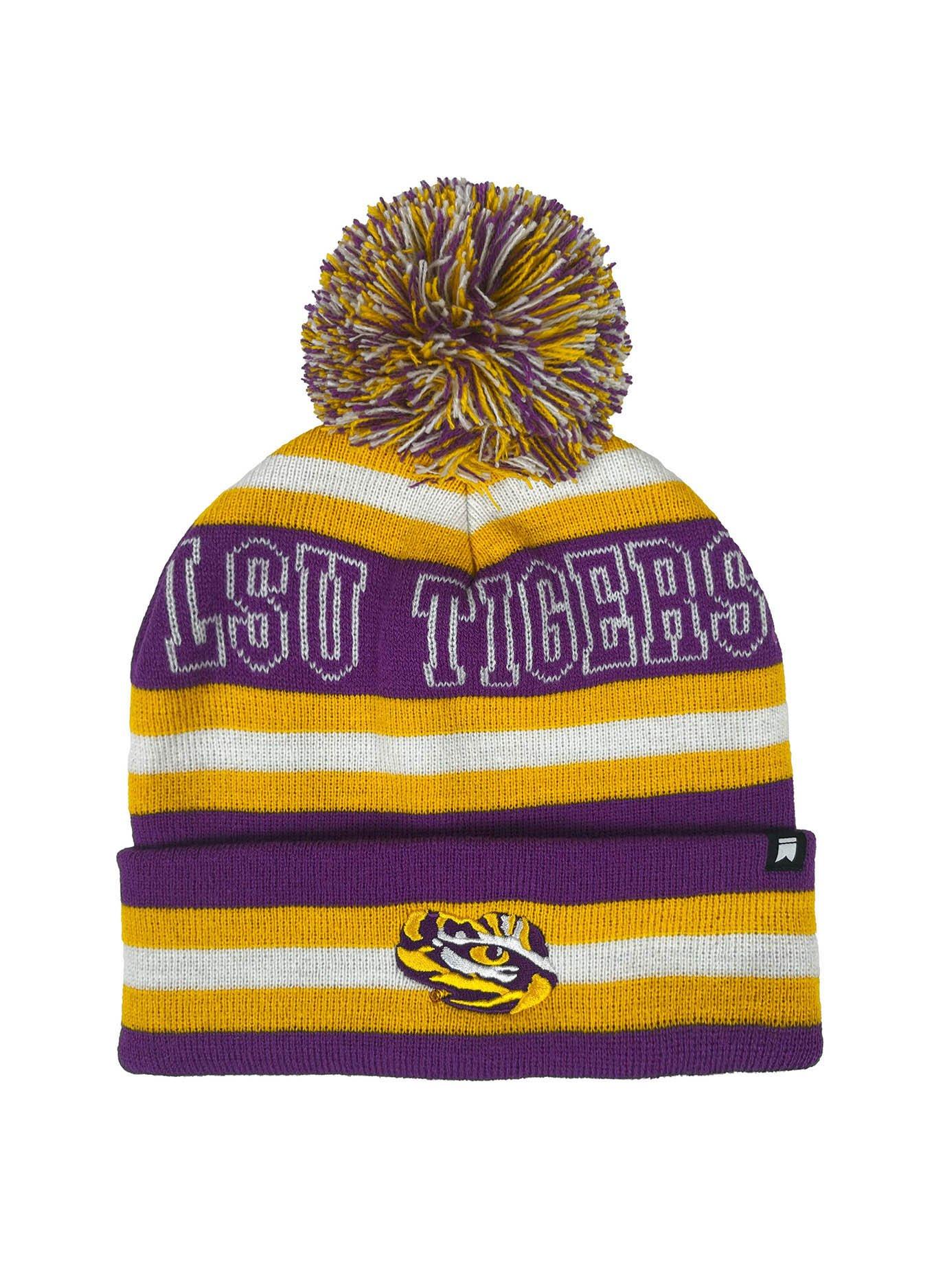 Louisiana State University Block Stripes Knit Pom Beanie, , hi-res