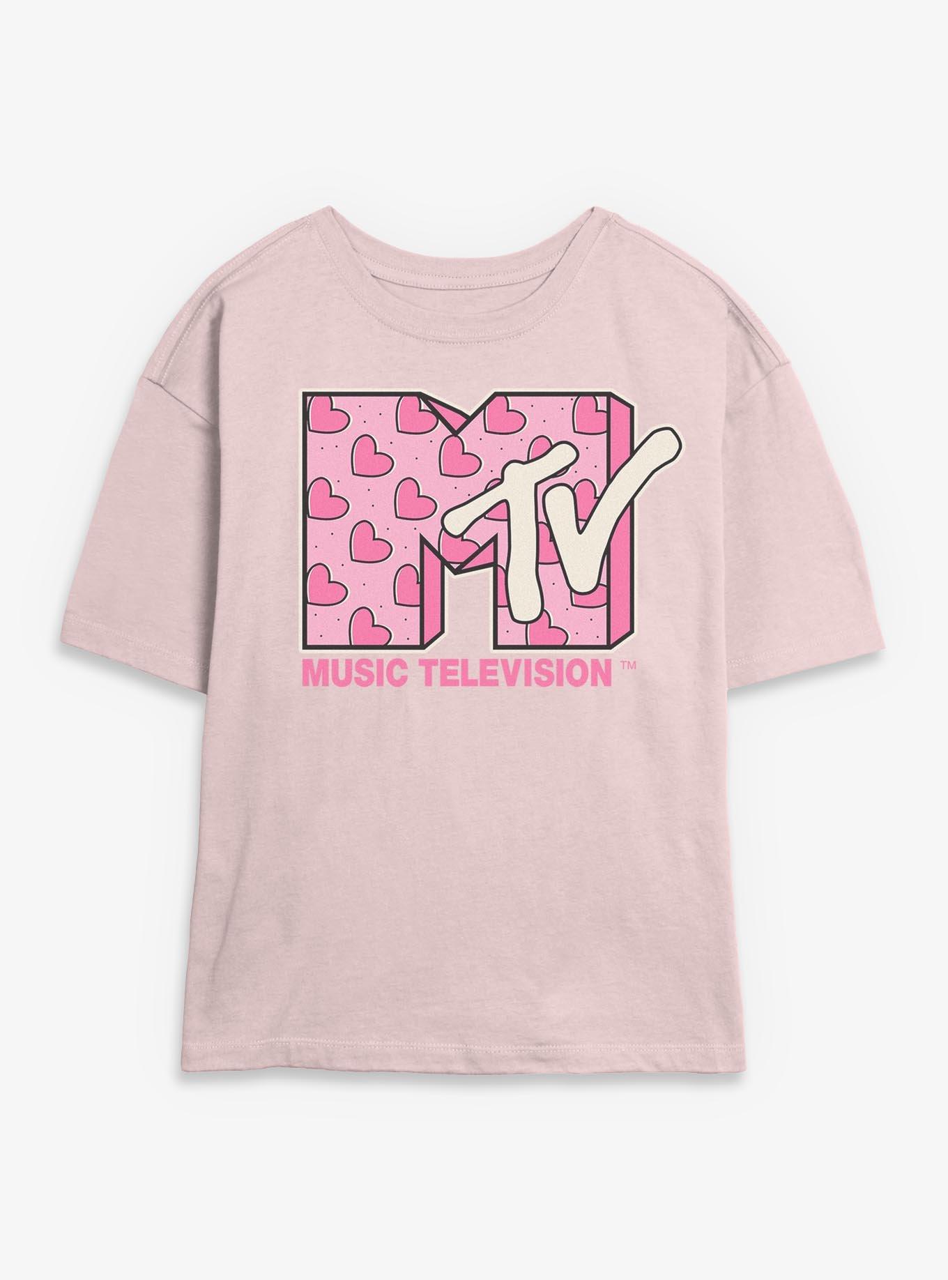 MTV Heart Diagonal Womens Skimmer T-Shirt, , hi-res