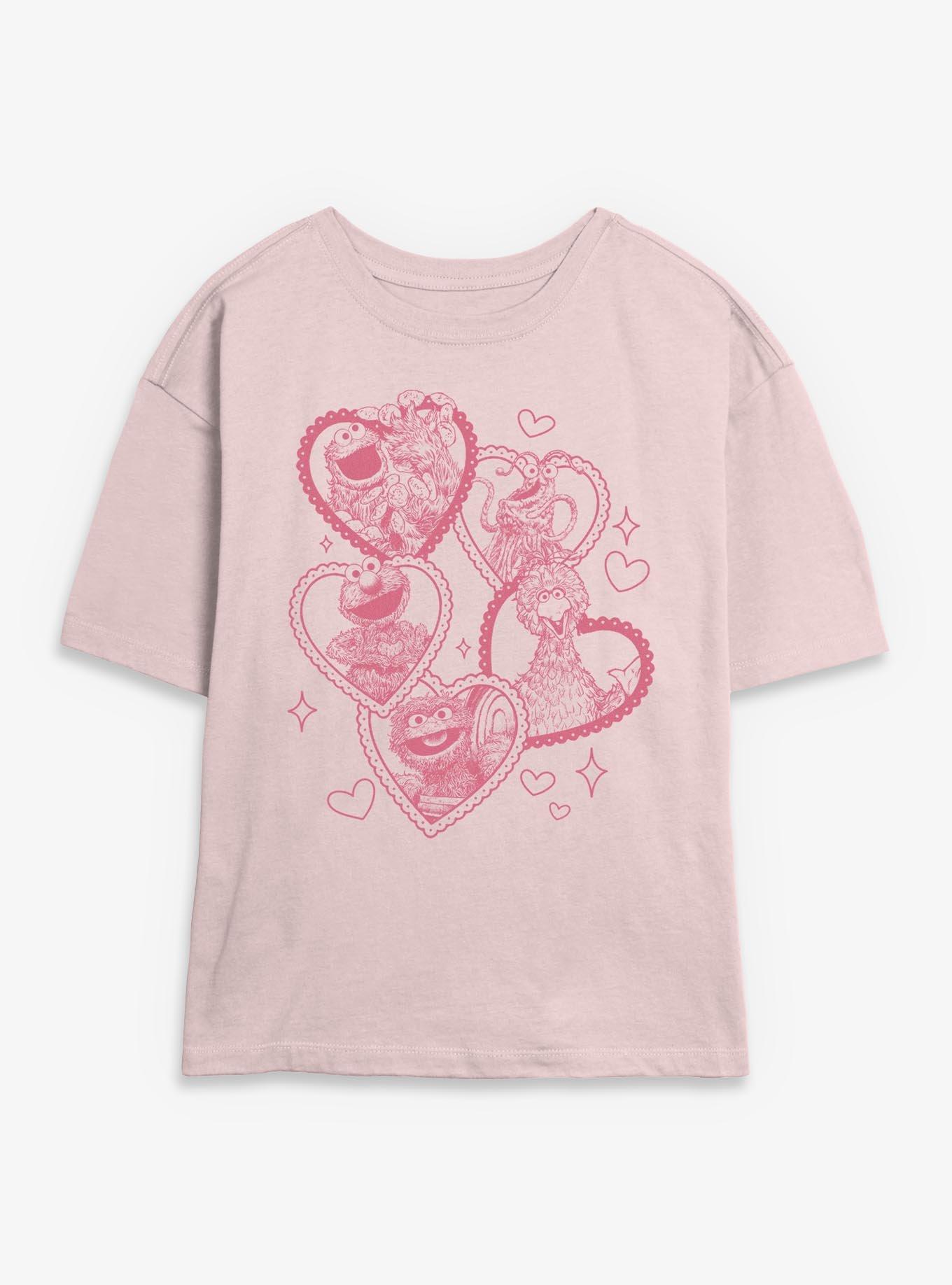 Sesame Street Valentine Hearts Womens Skimmer T-Shirt, , hi-res