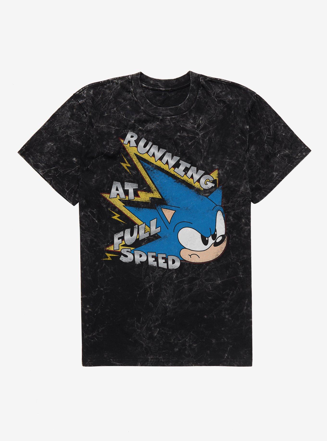 Sonic The Hedgehog Running At Full Speed Mineral Wash T-Shirt, , hi-res