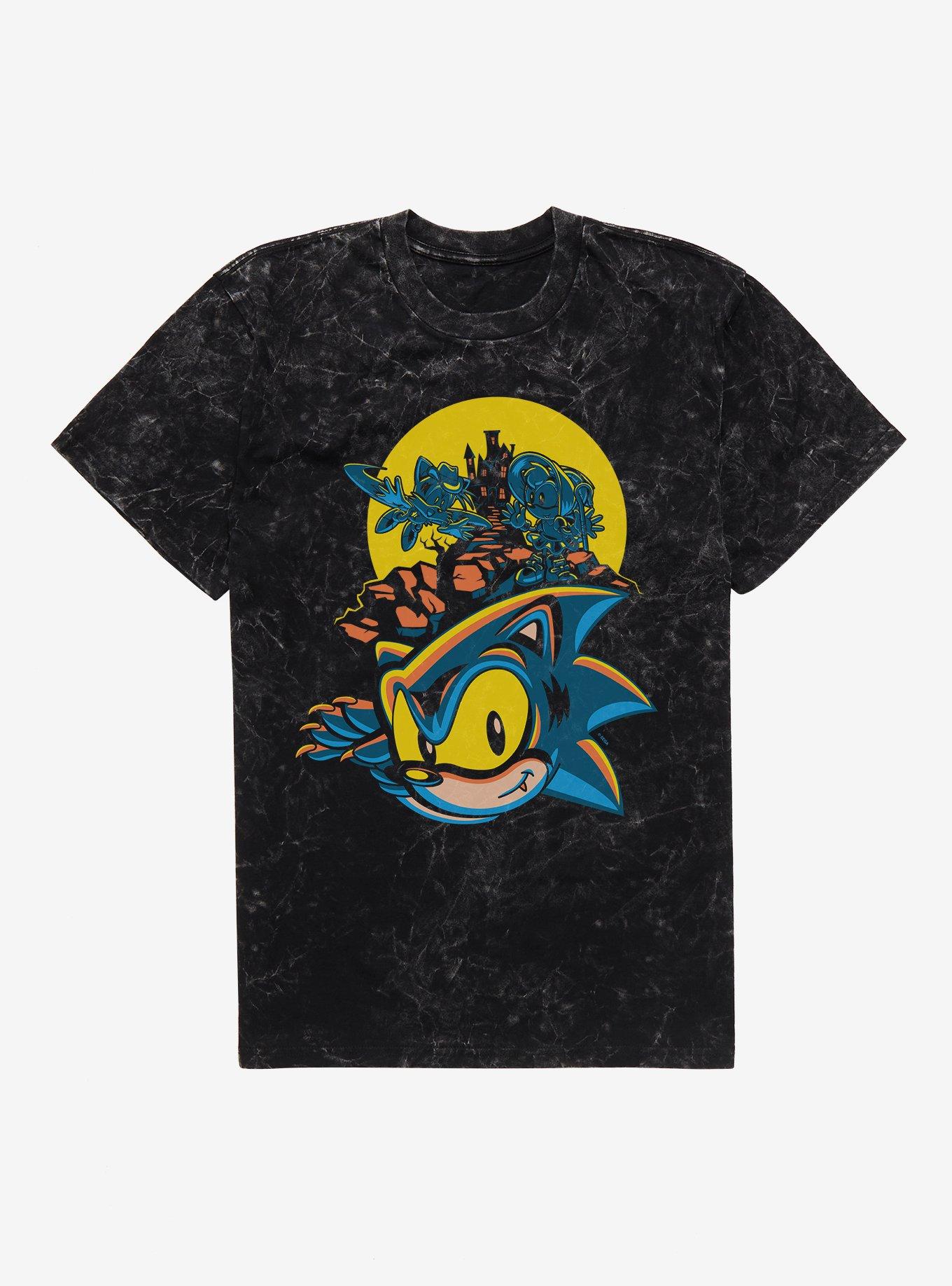 Sonic The Hedgehog Spooky Scary Halloween Mineral Wash T-Shirt