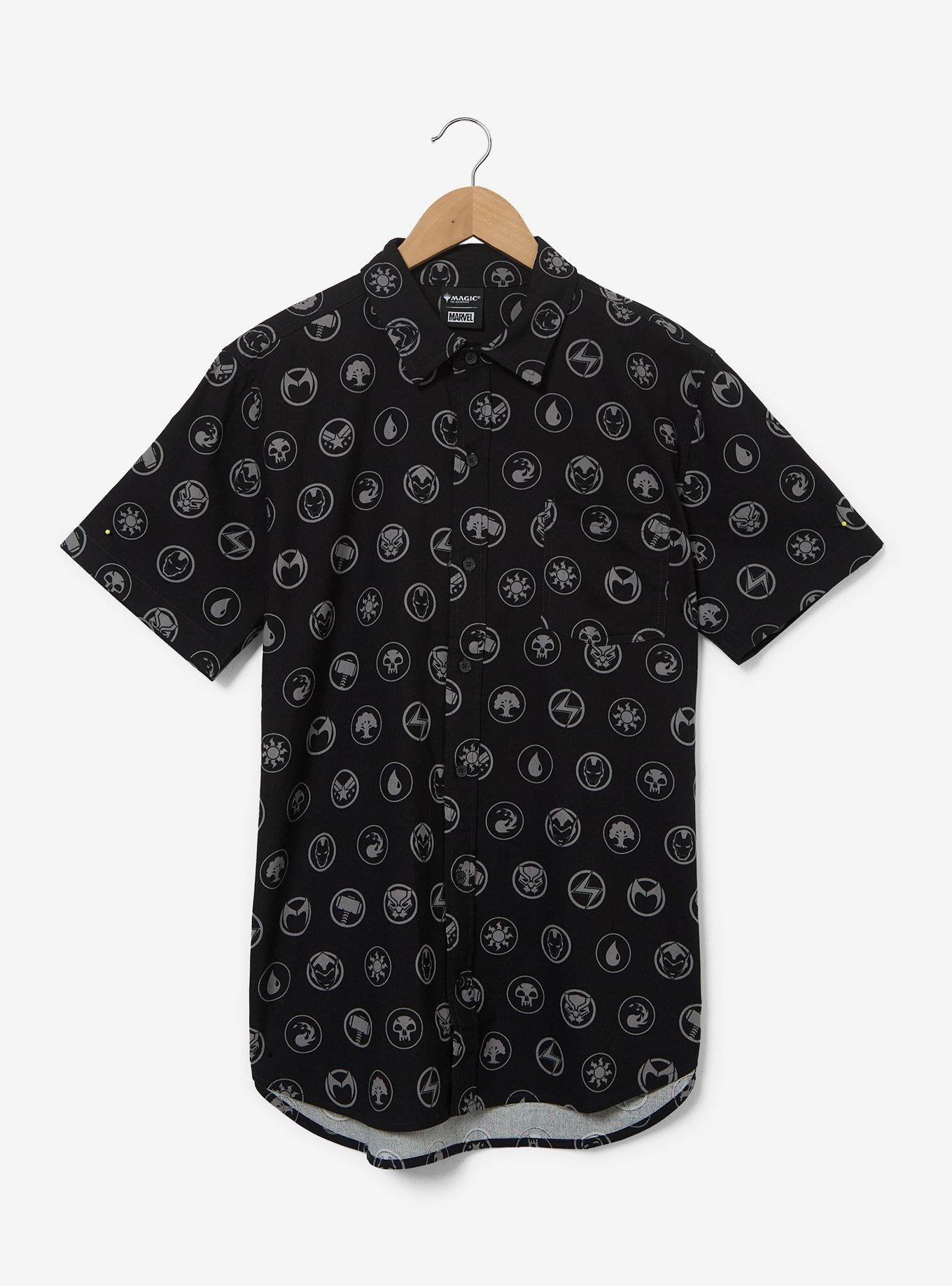Magic: The Gathering x Marvel Icons Allover Print Woven Button-Up - BoxLunch Exclusive, , hi-res