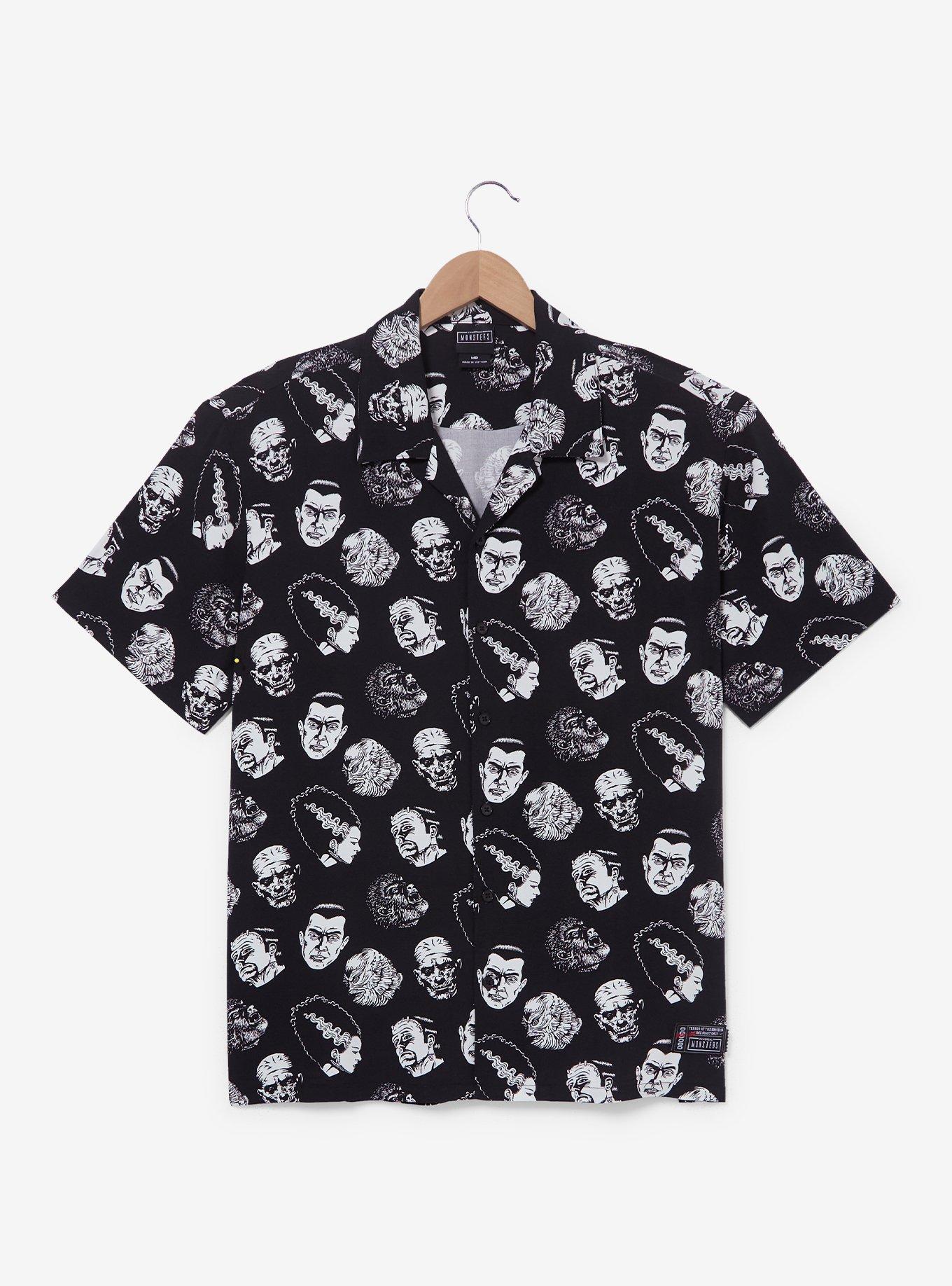 Universal Monsters Allover Print Woven Button-Up - BoxLunch Exclusive, , hi-res