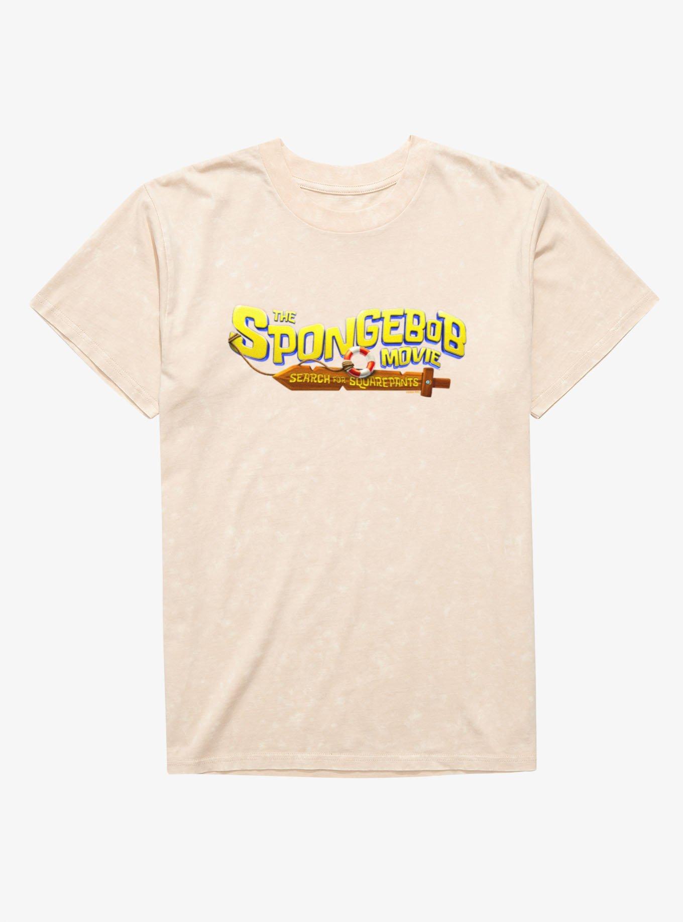The SpongeBob Movie Search For SquarePants Logo Mineral Wash T-Shirt, , hi-res