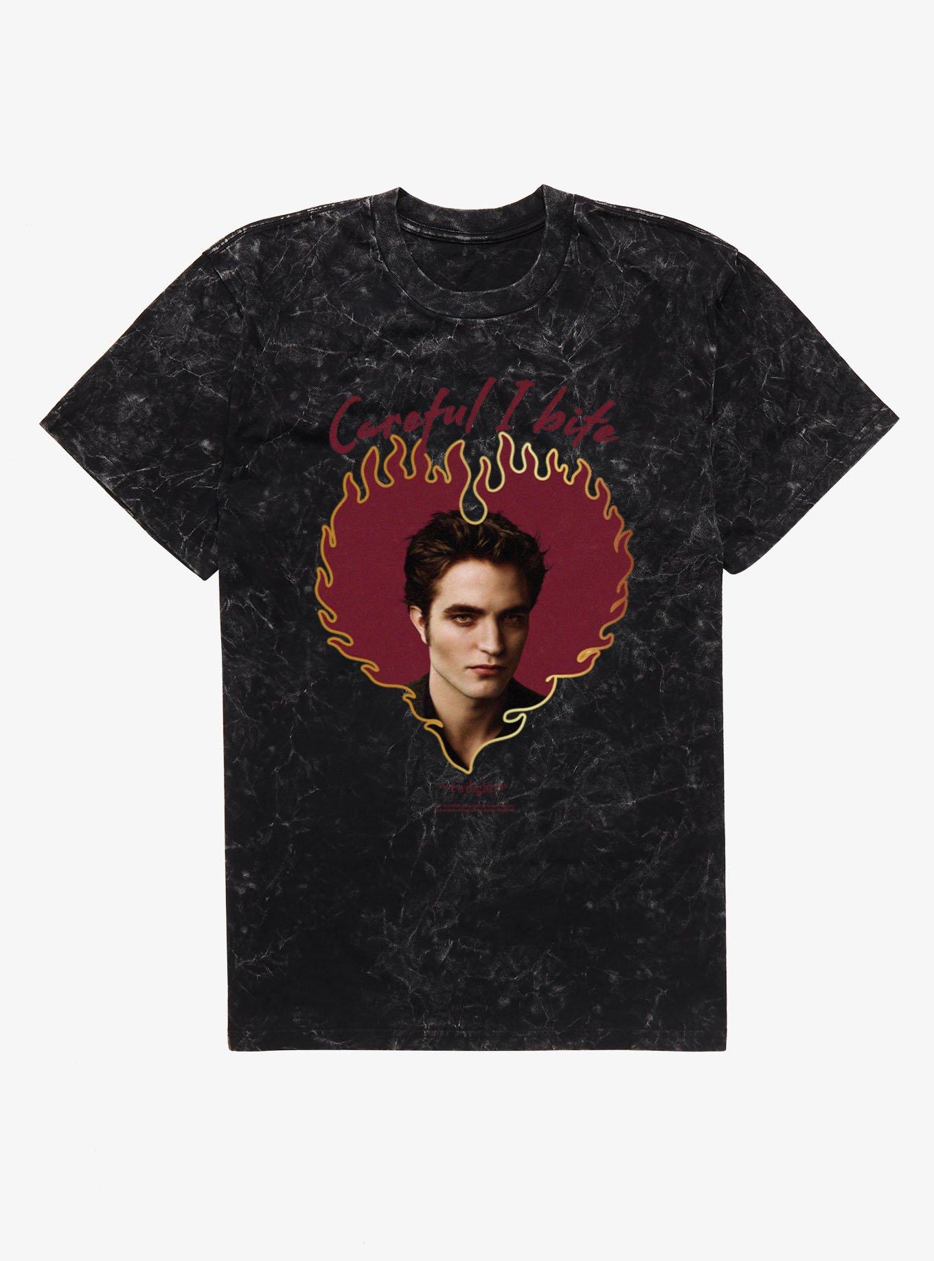 Twilight Edward Heart Careful Bite Mineral Wash T-Shirt, , hi-res