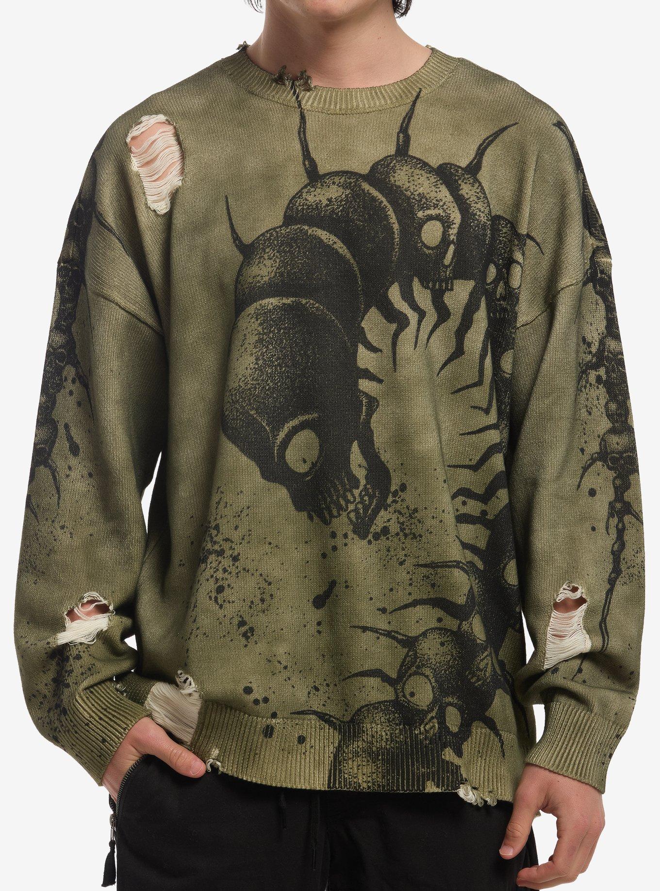 Centipede Skull Destructed Sweater, , hi-res