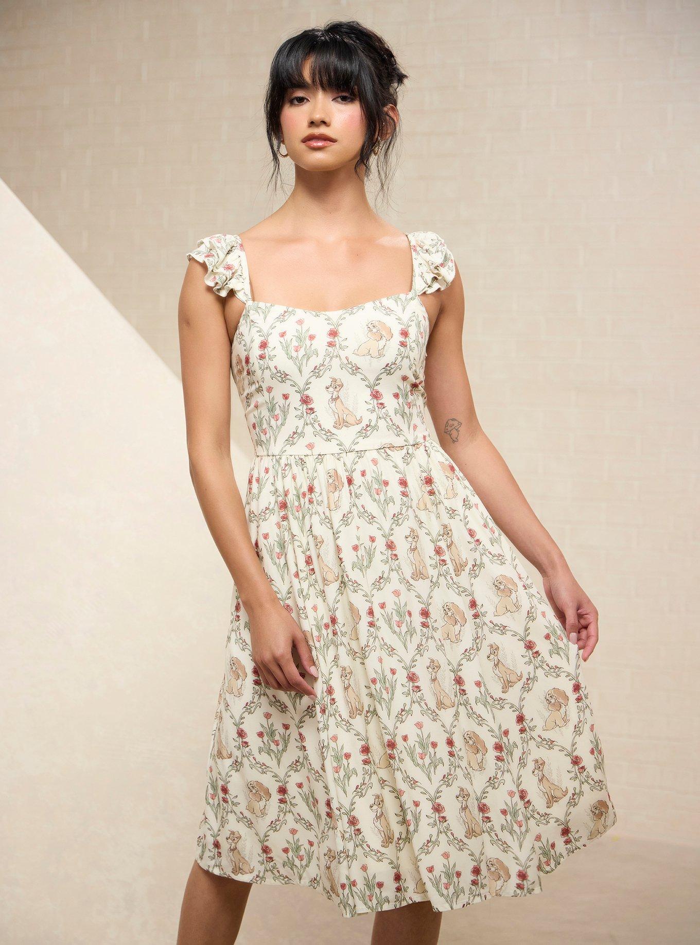 Disney Lady & The Tramp Floral Ruffle Tank Dress, , hi-res