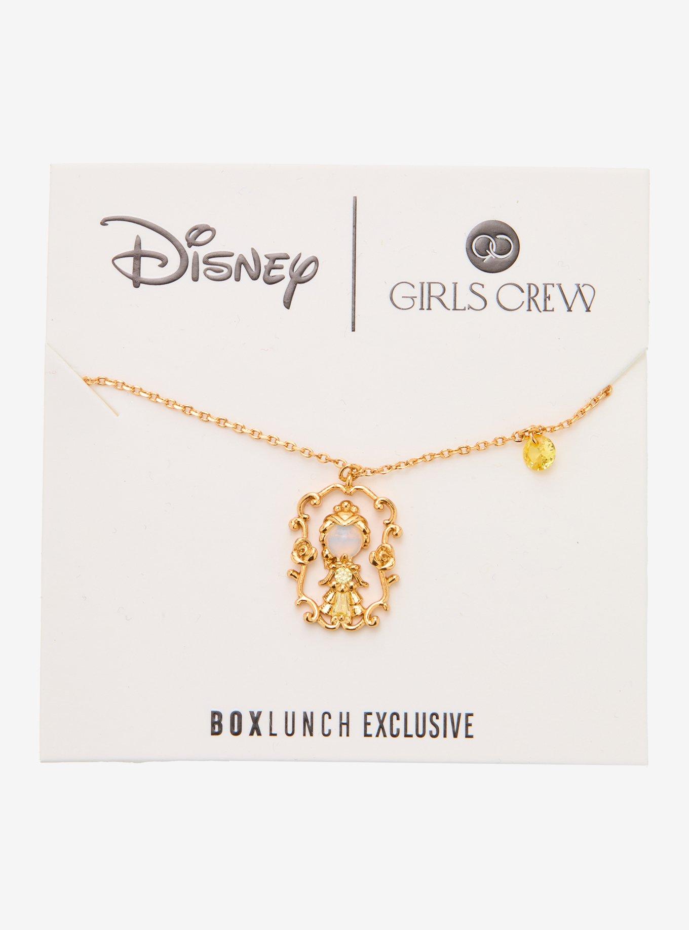Girls Crew Disney Beauty and The Beast Belle Portrait Necklace - BoxLunch Exclusive, , hi-res