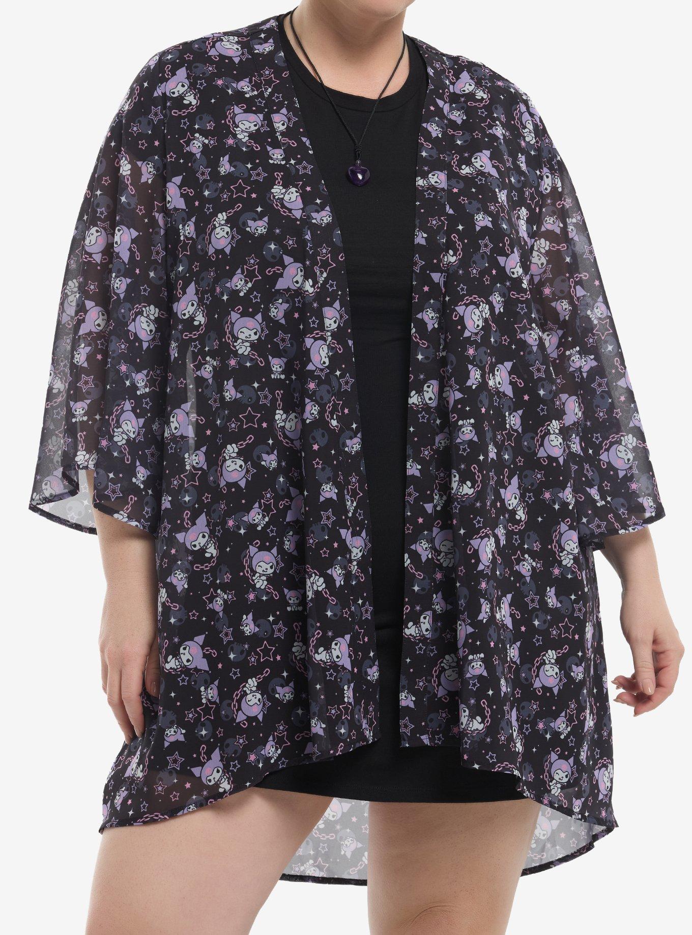 Kuromi Stars Girls Duster Plus Size, , hi-res