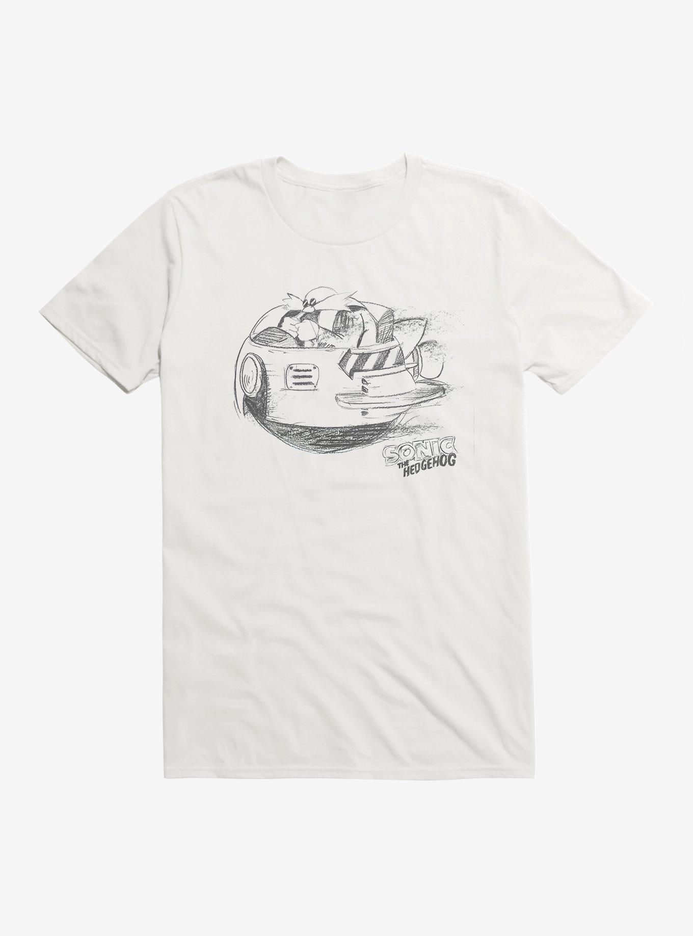 Sonic The Hedgehog Dr. Eggman Egg Mobile Artistic Sketch T-Shirt