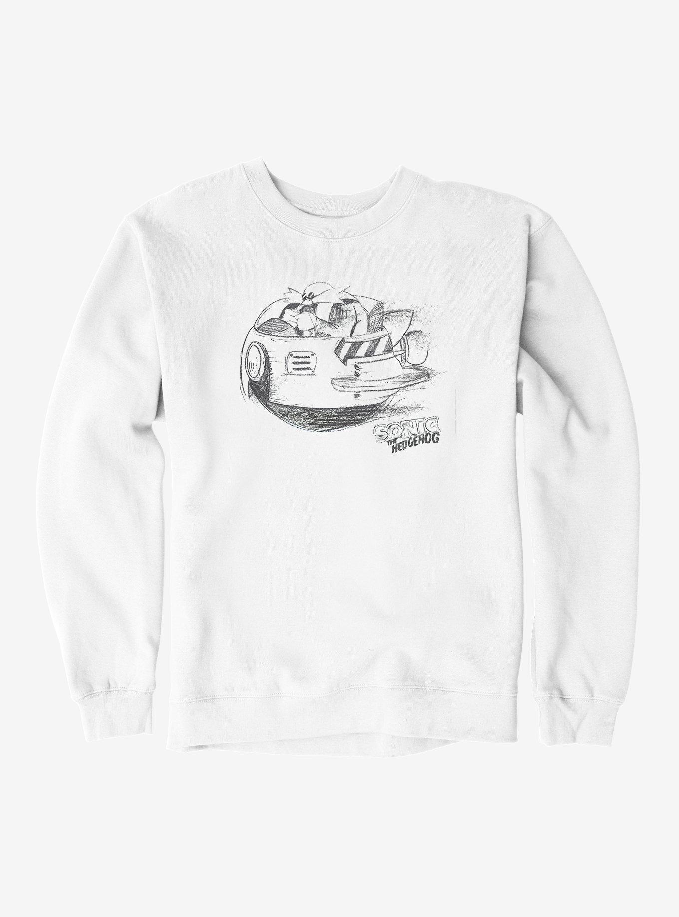 Sonic The Hedgehog Dr. Eggman Egg Mobile Artistic Sketch Sweatshirt, , hi-res