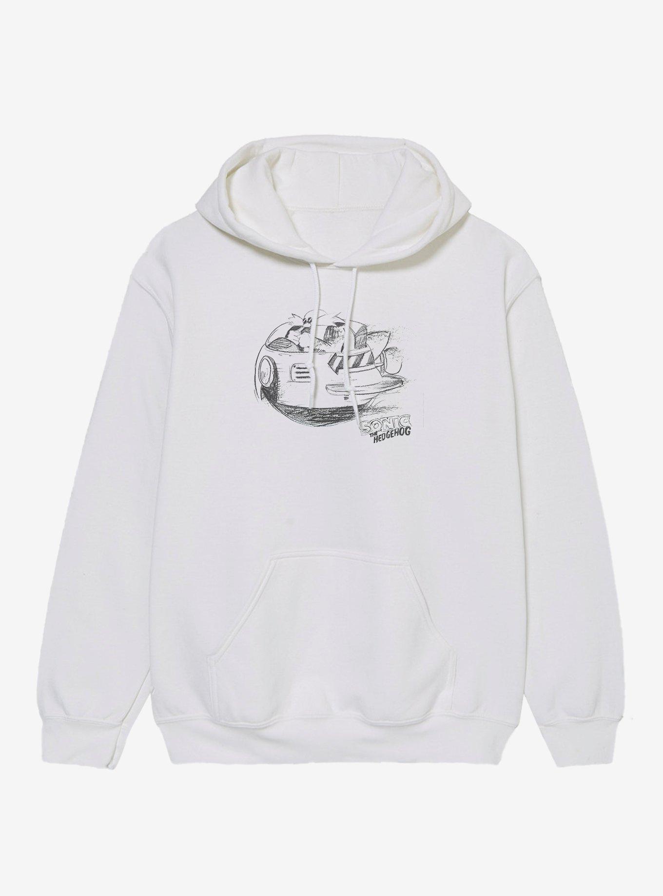 Sonic The Hedgehog Dr. Eggman Egg Mobile Artistic Sketch Hoodie, , hi-res