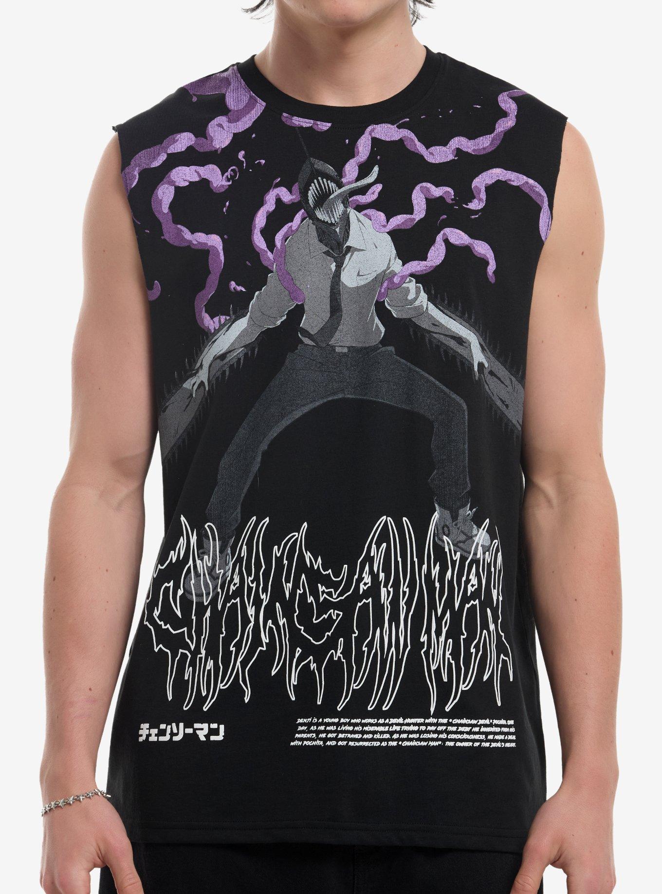 Chainsaw Man Denji Purple Flesh Muscle Tank Top, , hi-res