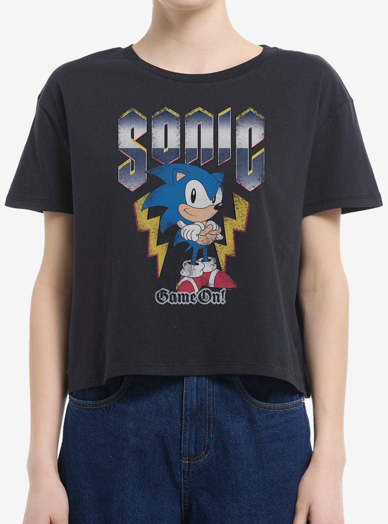 Sonic The Hedgehog Game On Girls Boxy Crop T-Shirt, , hi-res