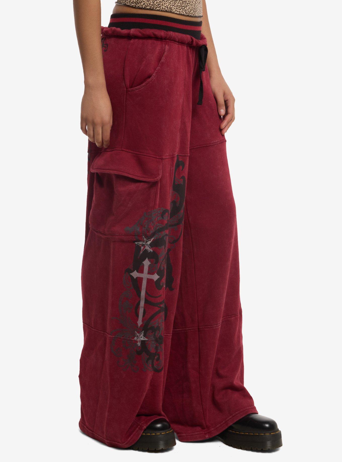 Social Collision Cross Filigree Cargo Lounge Pants, , hi-res