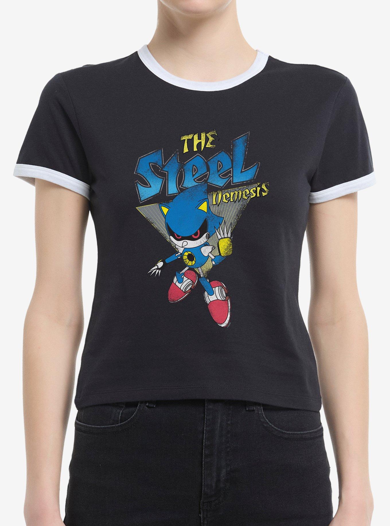 Sonic The Hedgehog Spooky Scary Halloween Girls Ringer T-Shirt