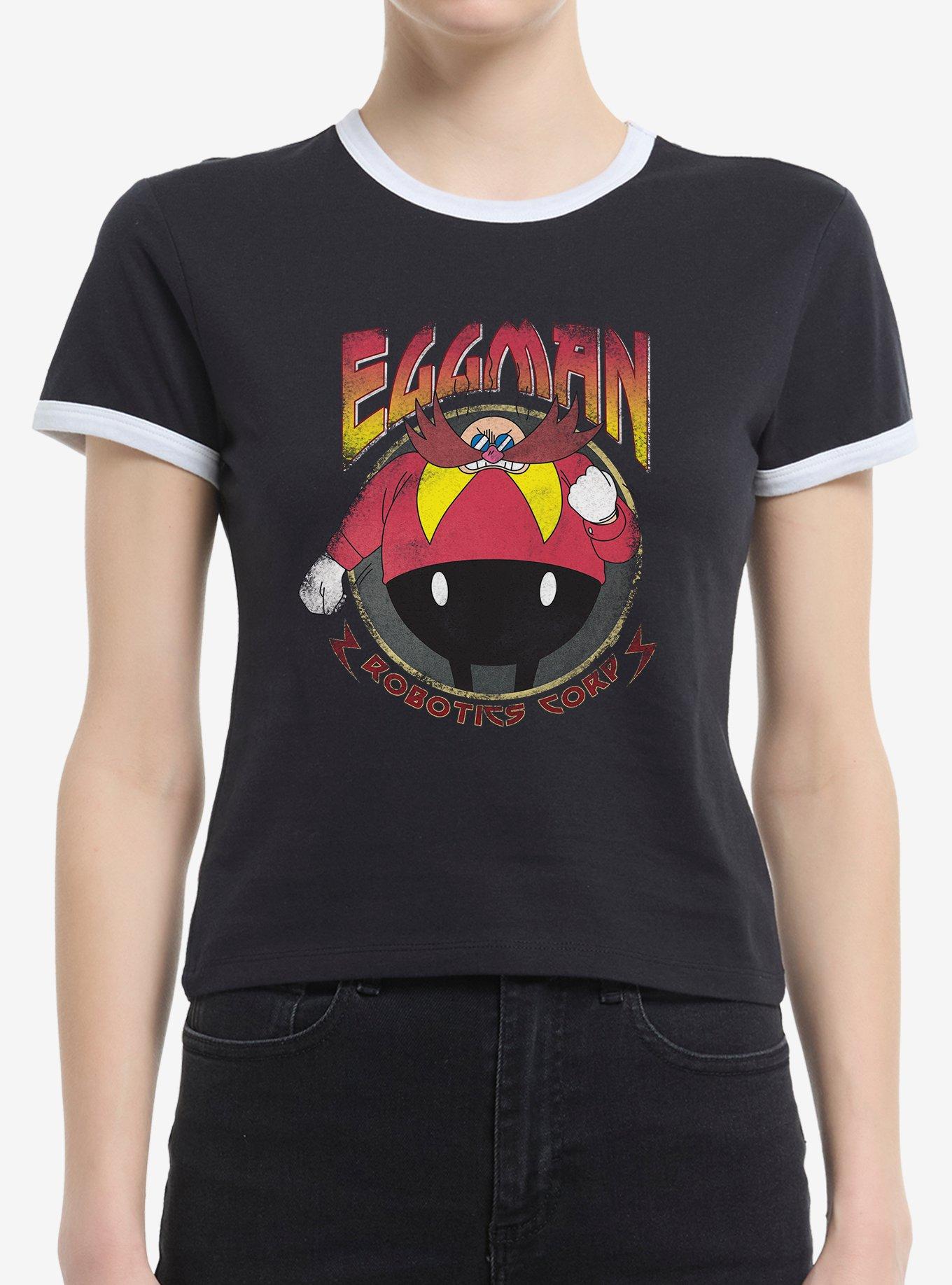 Sonic The Hedgehog Eggman Spooky Scary Halloween Girls Ringer T-Shirt