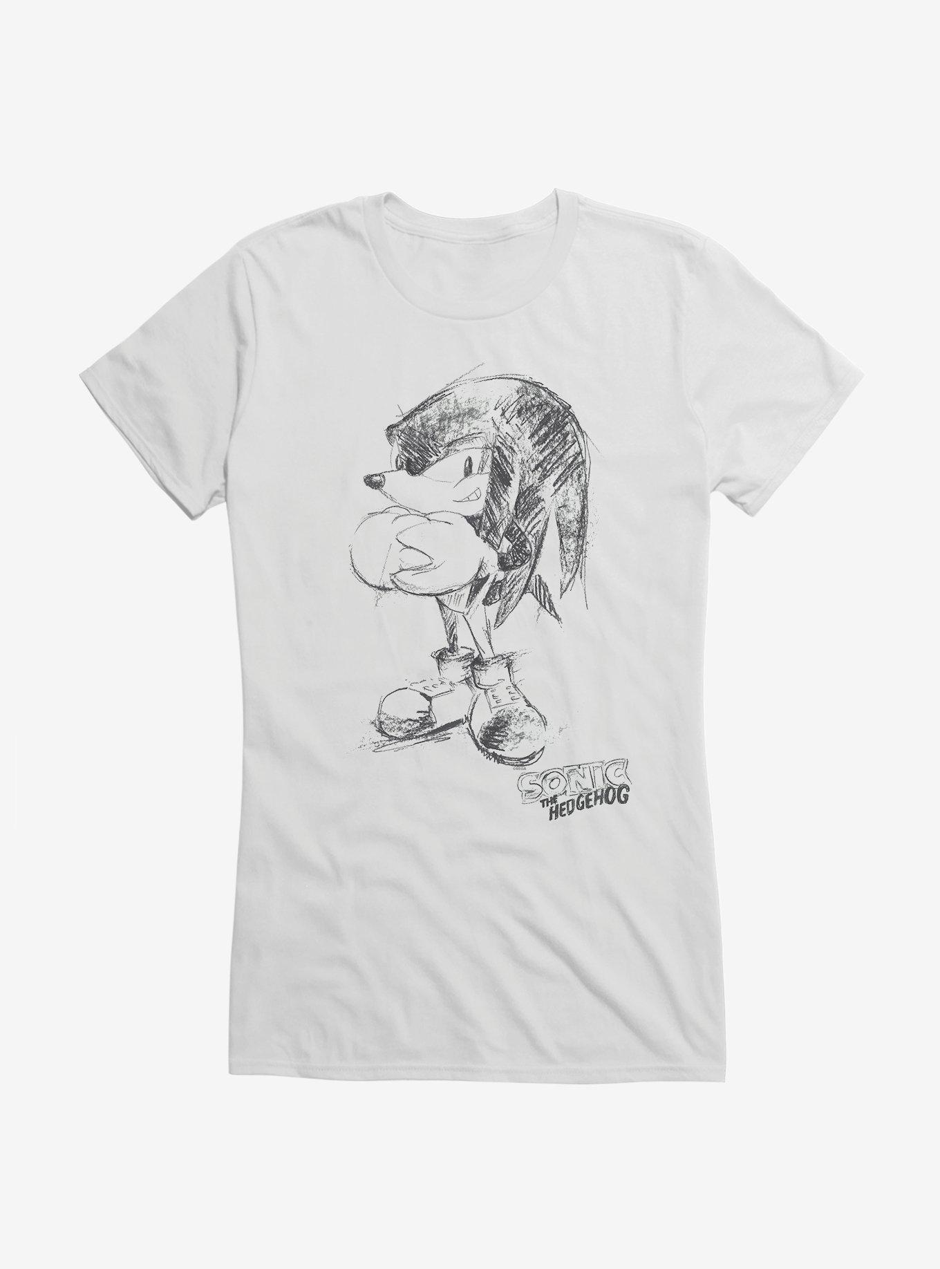 Sonic The Hedgehog Artistic Sketch Girls T-Shirt