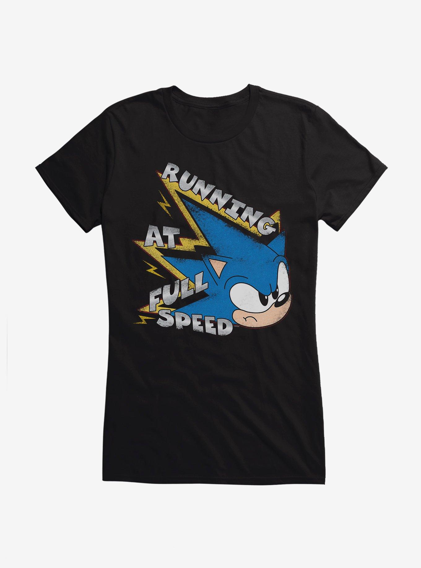Sonic The Hedgehog Running At Full Speed Girls T-Shirt