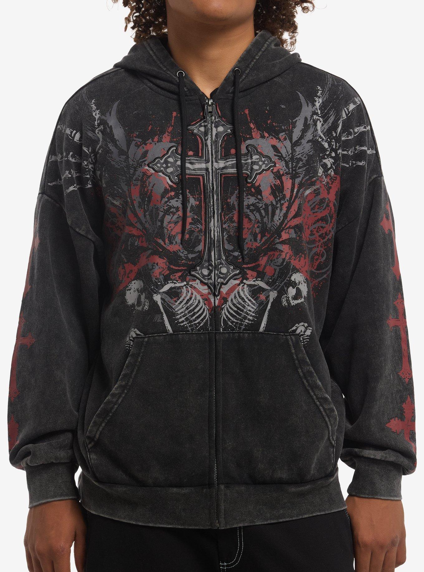 Cross Skeleton Filigree Hoodie, , hi-res