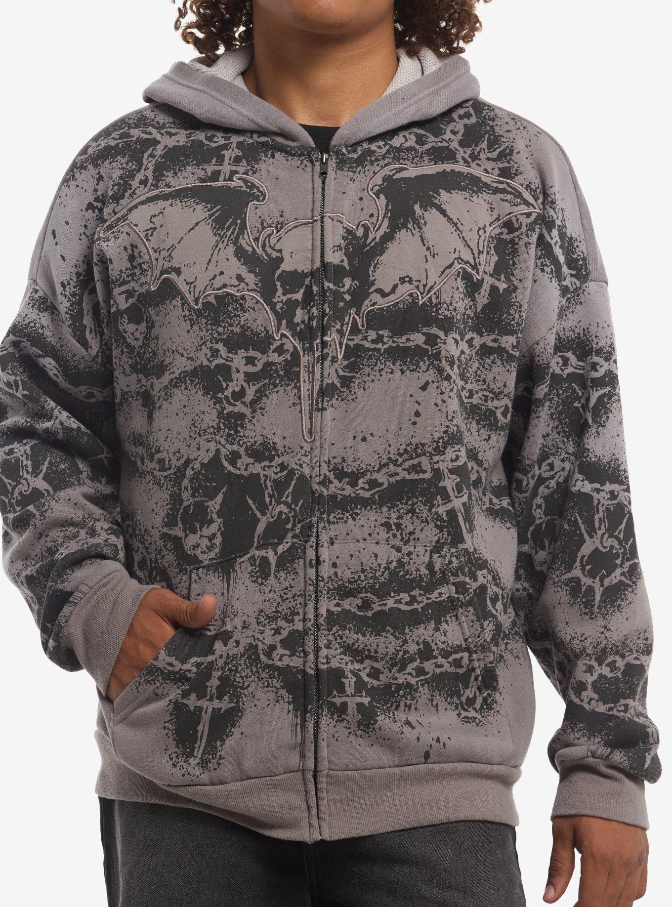 Skull Bat Wing Hoodie, , hi-res