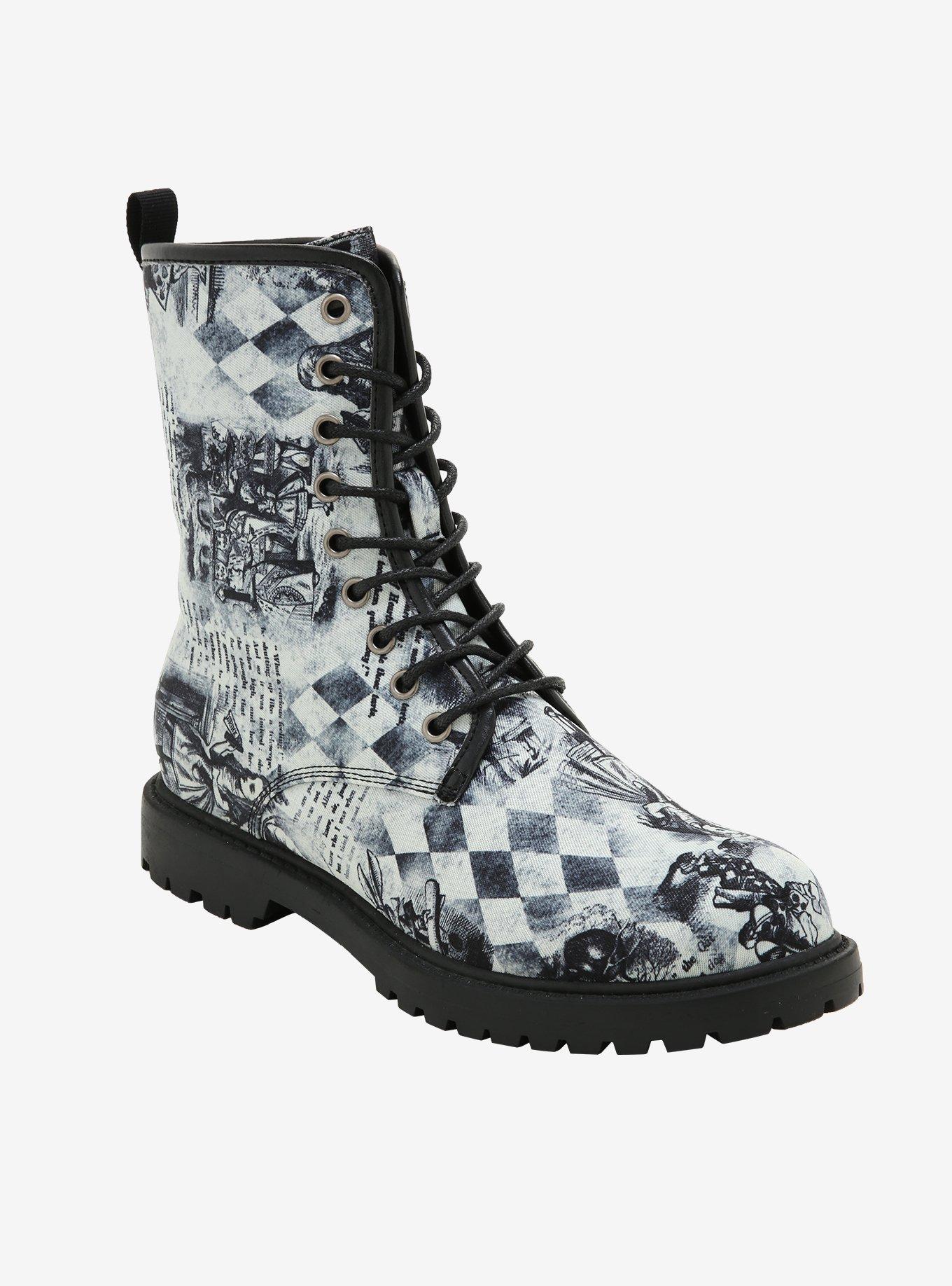 Adventures In Wonderland Combat Boots, , hi-res