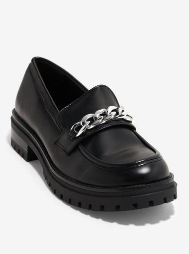 N.Y.L.A. Black Silver Chain Loafers | Hot Topic display picture 2