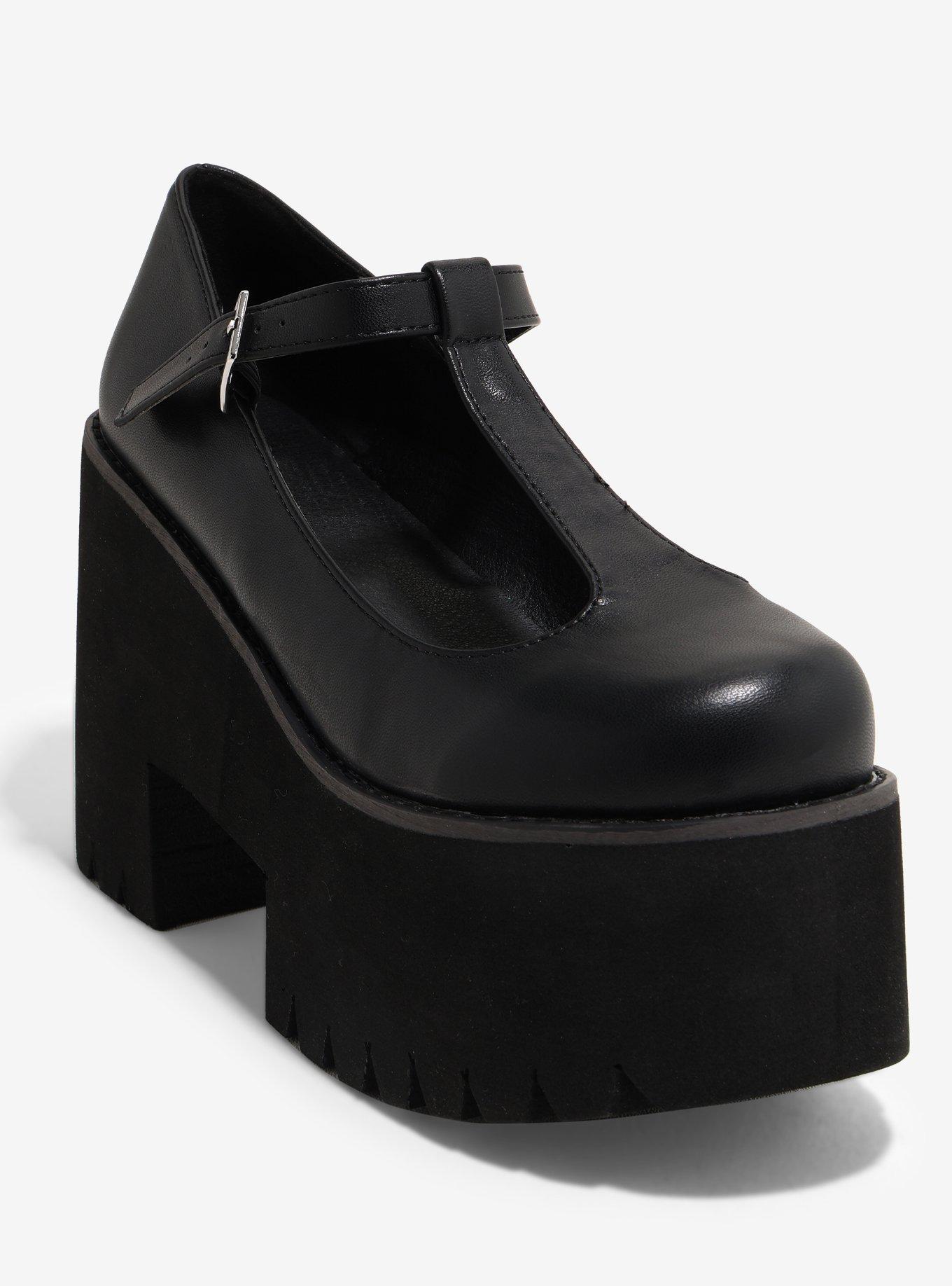 Black Platform Mary Janes, , hi-res