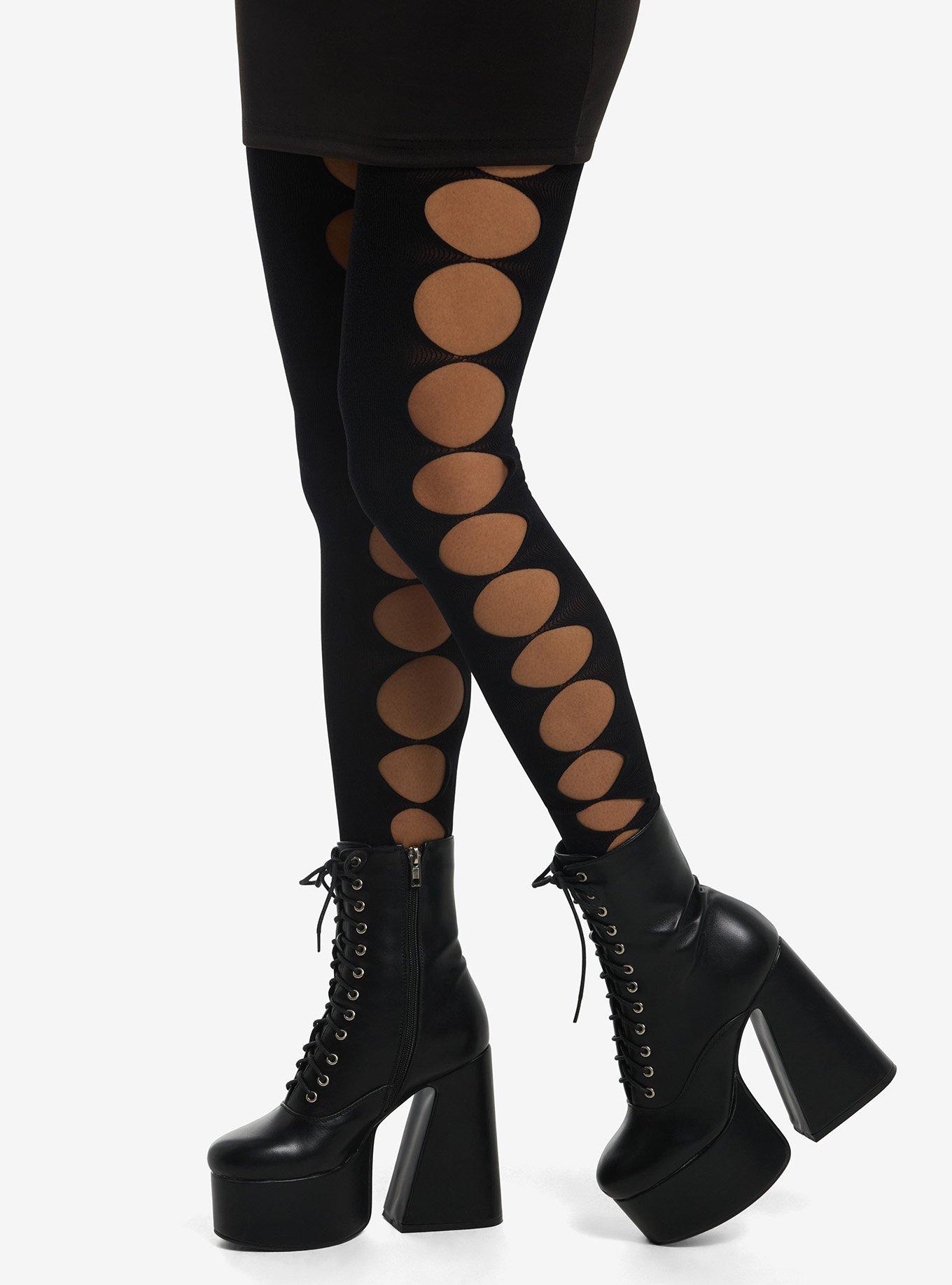 Circle Cutout Footless Tights, , hi-res