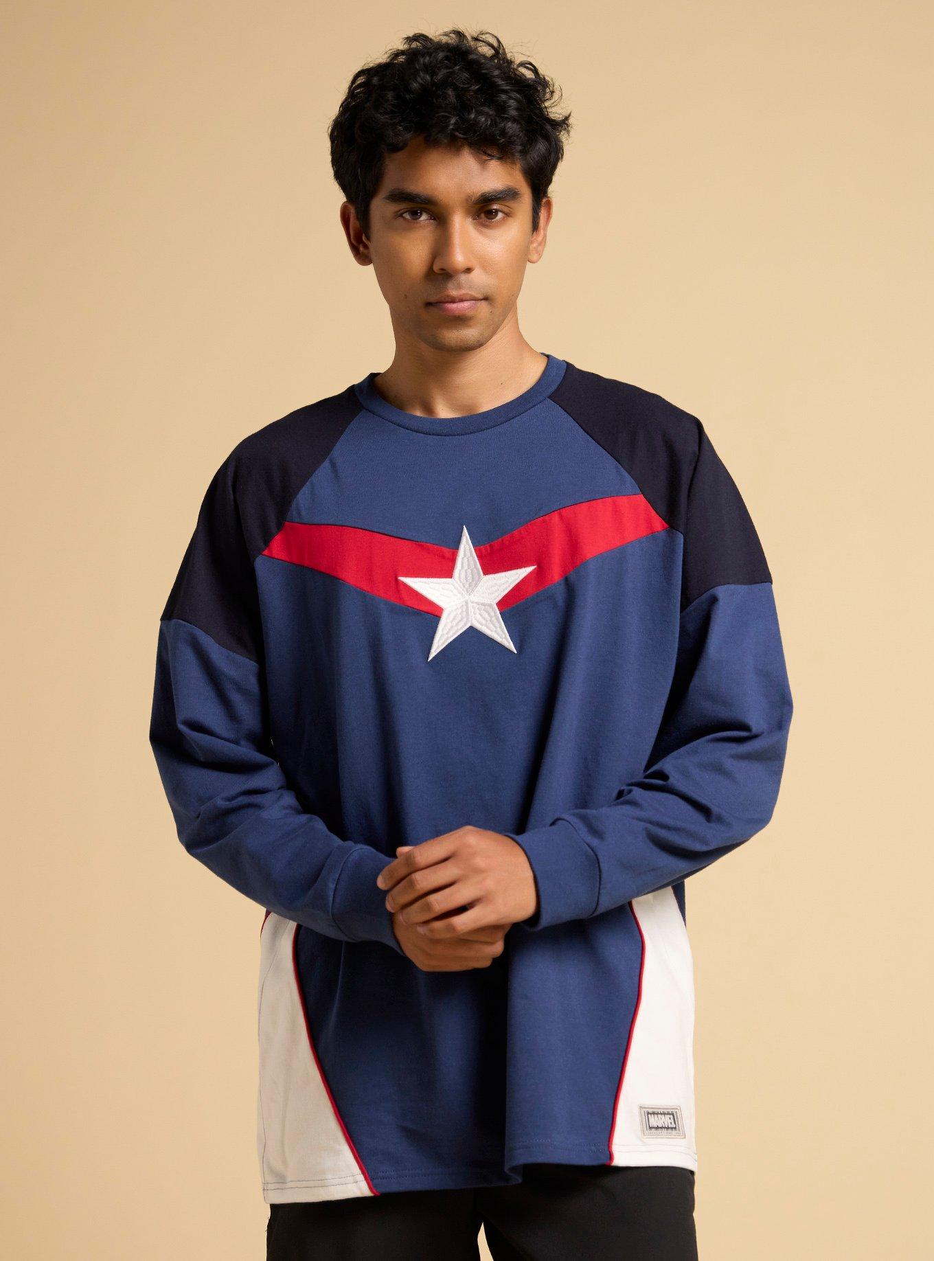 Our Universe Marvel Captain America Long Sleeve T-Shirt Our Universe Exclusive, , hi-res