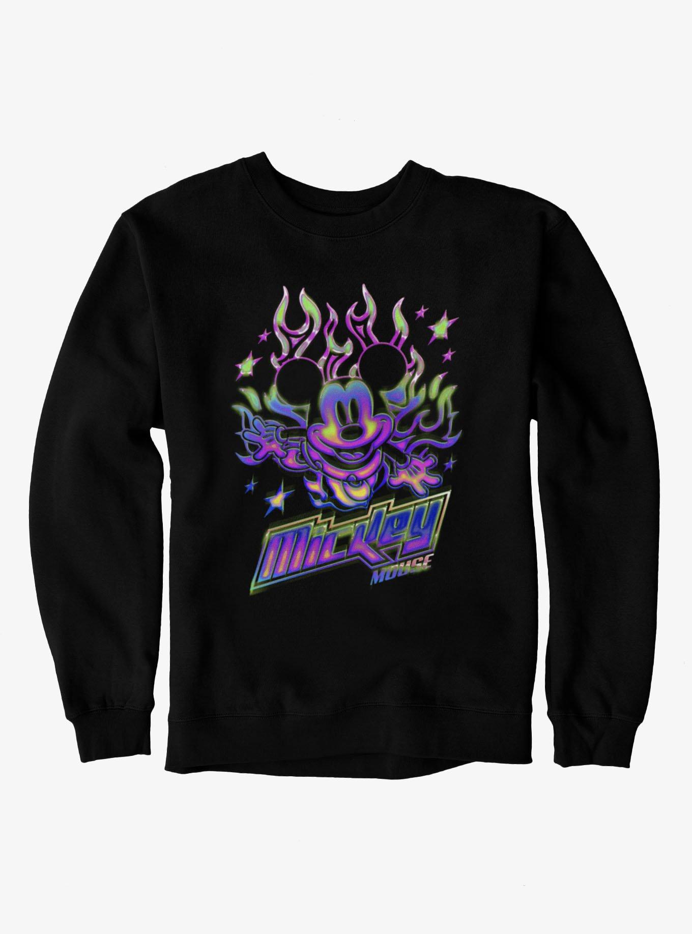 Disney Mickey Mouse Y2K Chrome Flames Sweatshirt, , hi-res