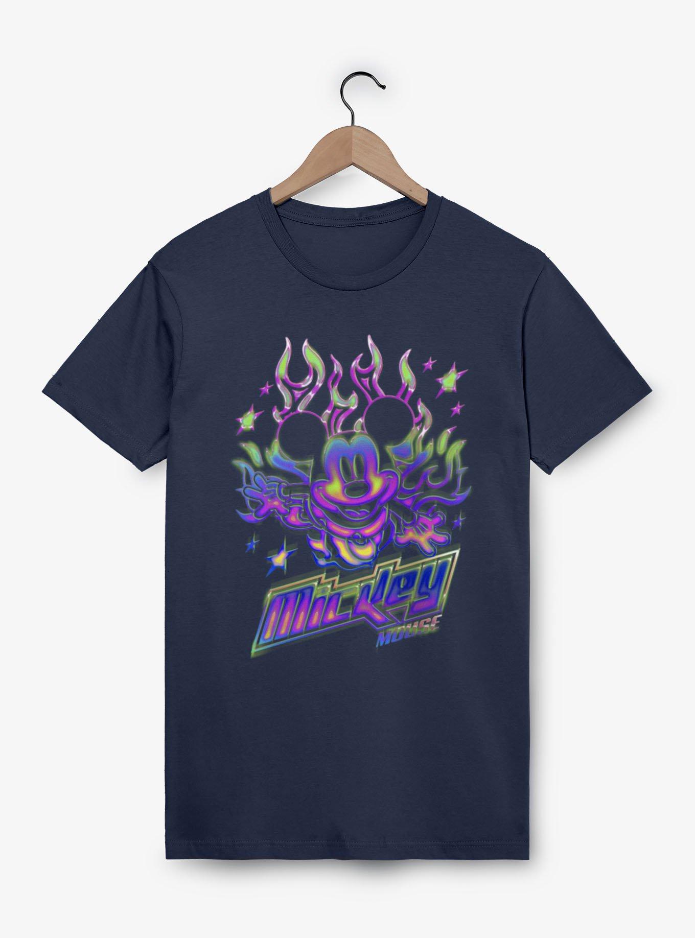 Disney Mickey Mouse Y2K Chrome Flames T-Shirt, , hi-res