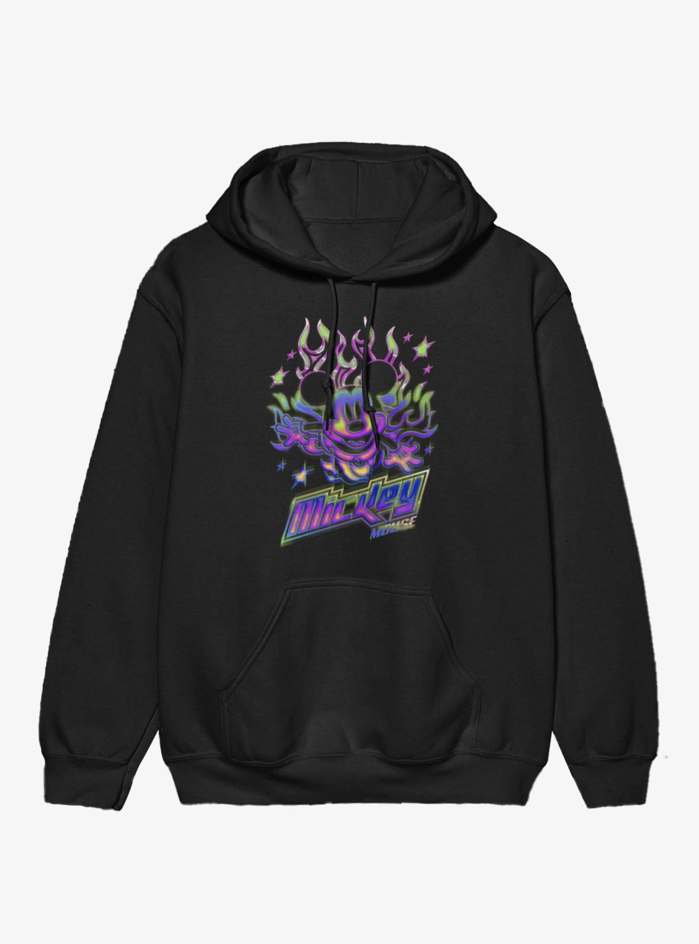 Disney Mickey Mouse Y2K Chrome Flames Hoodie, , hi-res