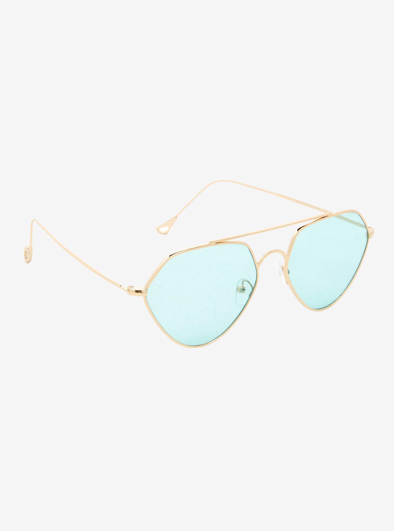 Genie Turquoise Aviator Sunglasses, , hi-res
