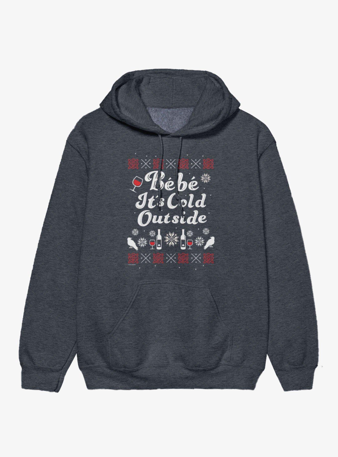 Schitts Creek Bebe It's Cold Outside Festive Hoodie, DARK HEATHER, hi-res view 1