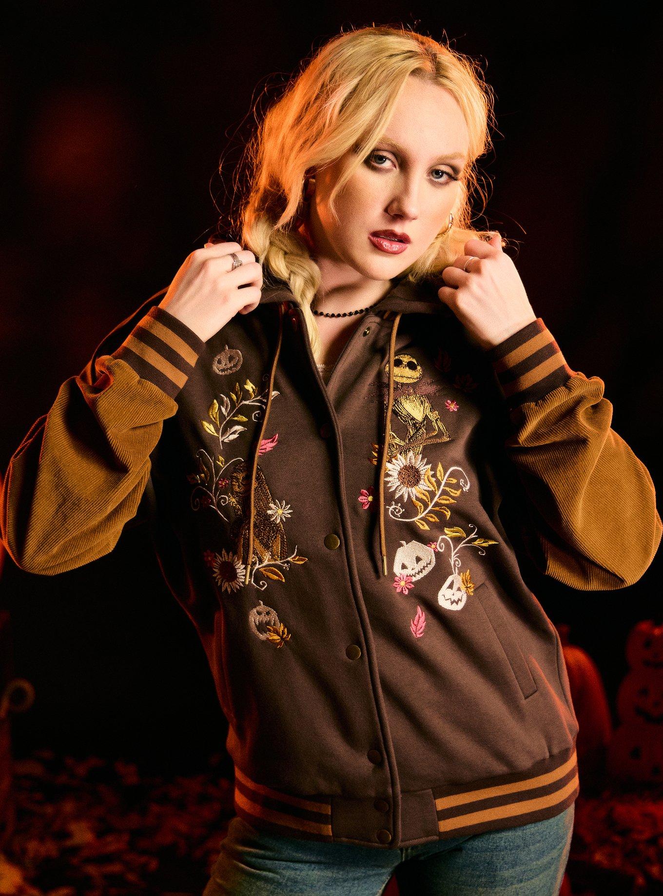 Her Universe The Nightmare Before Christmas Jack Floral Girls Varsity Jacket