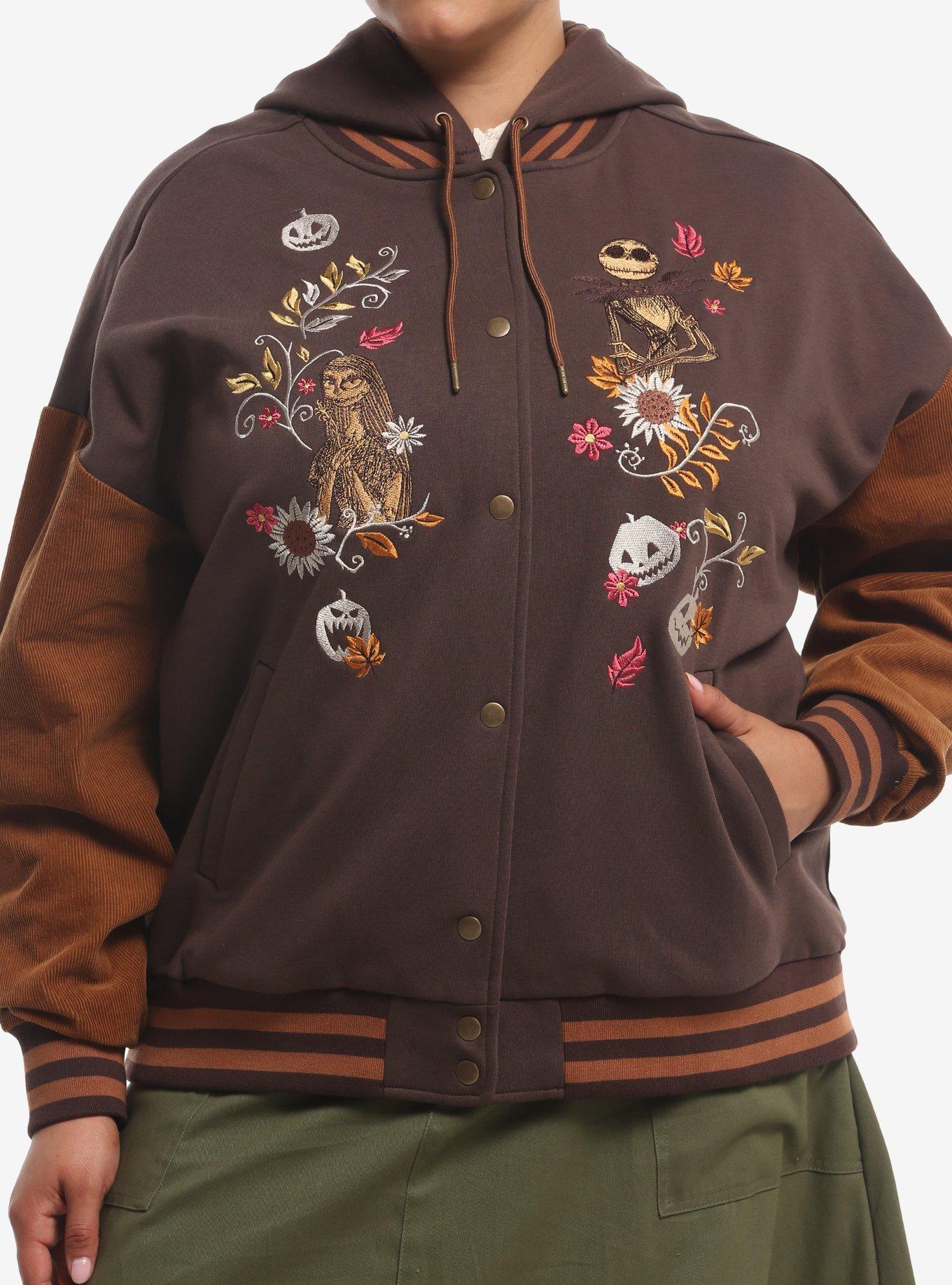 Her Universe The Nightmare Before Christmas Jack Floral Girls Varsity Jacket Plus Size