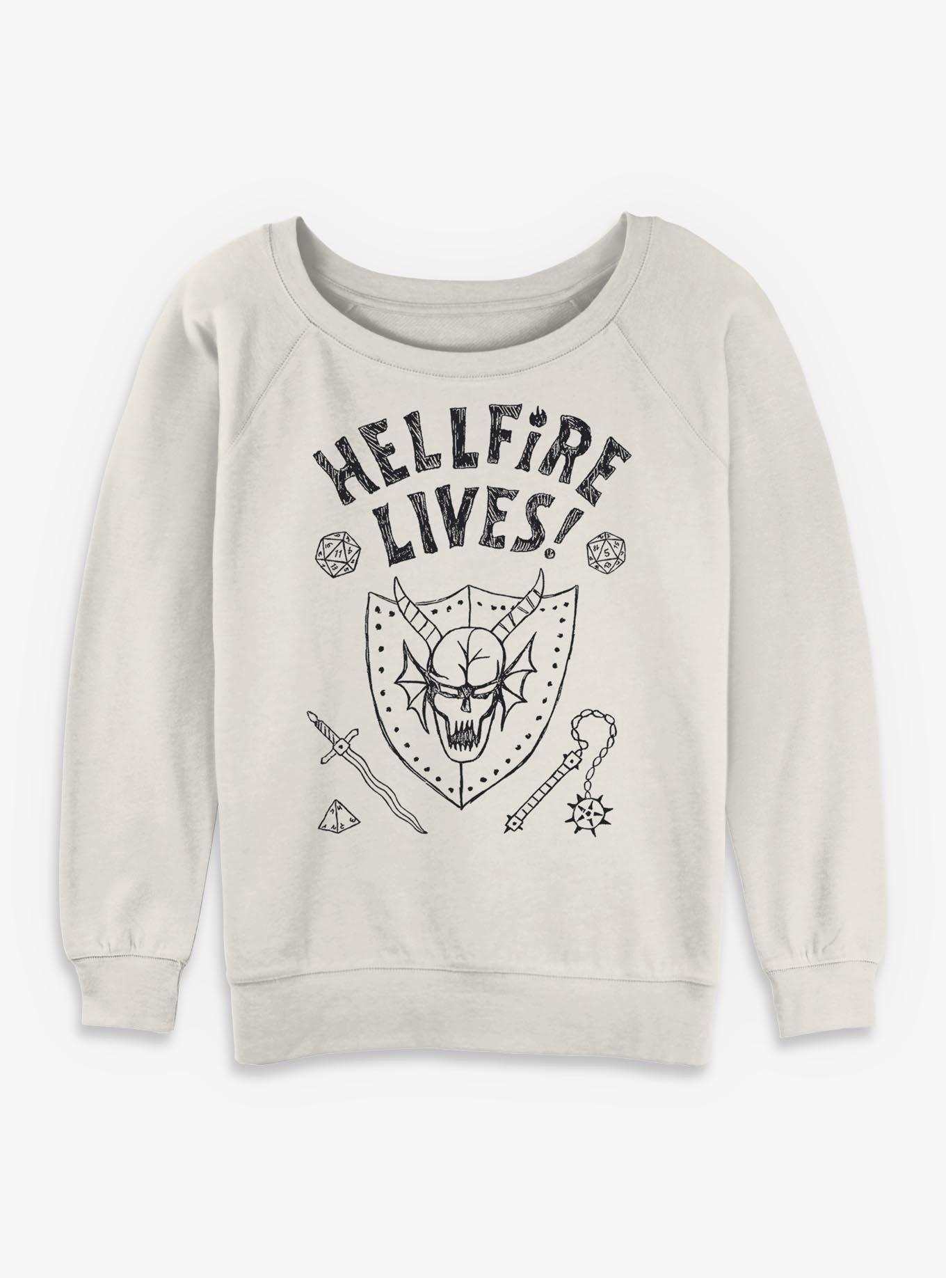 Stranger Things Hellfire Lives Marker Girls Slouchy Sweatshirt, , hi-res