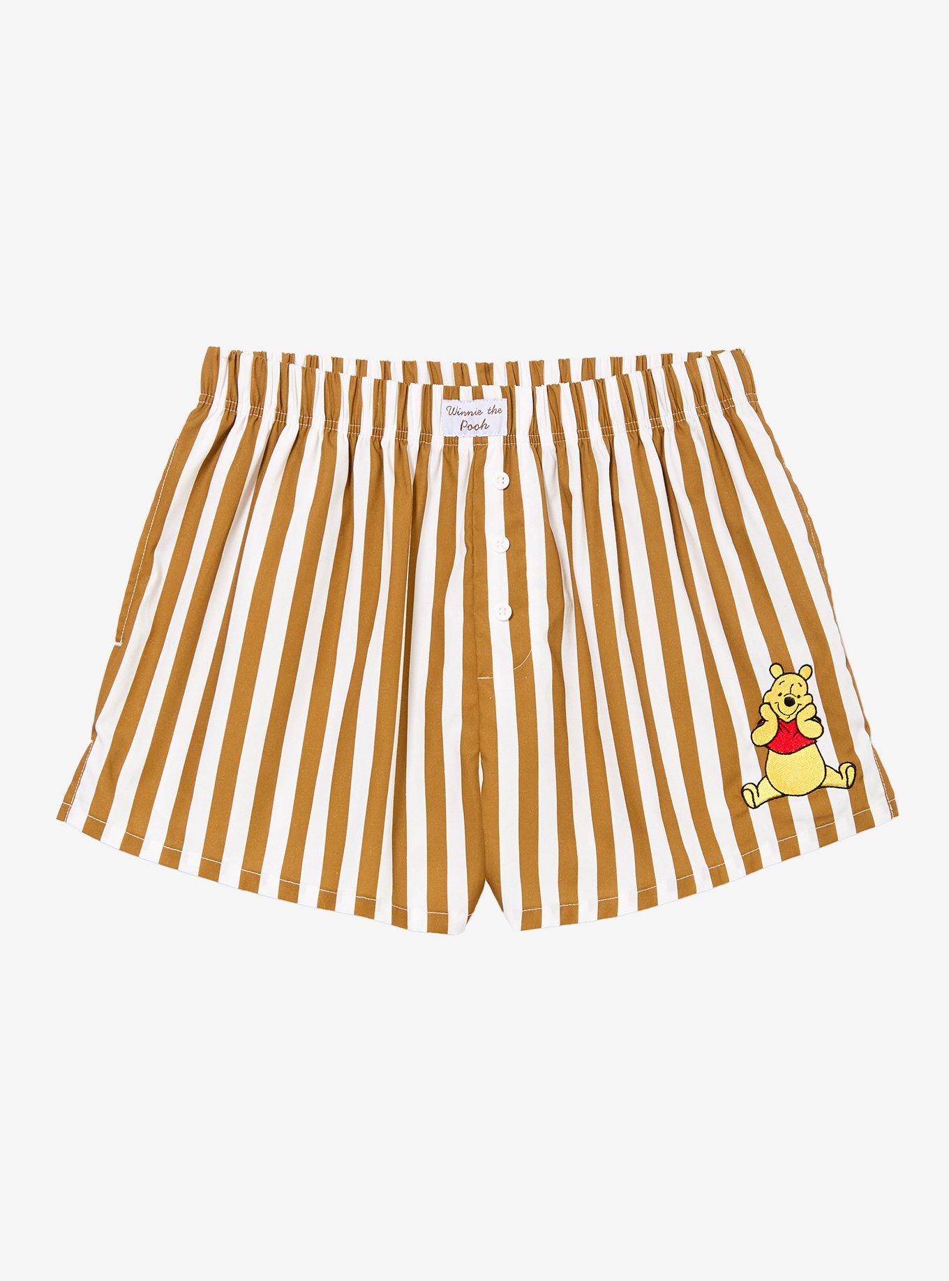Disney Winnie the Pooh Striped Women's Boxer Shorts - BoxLunch Exclusive, , hi-res