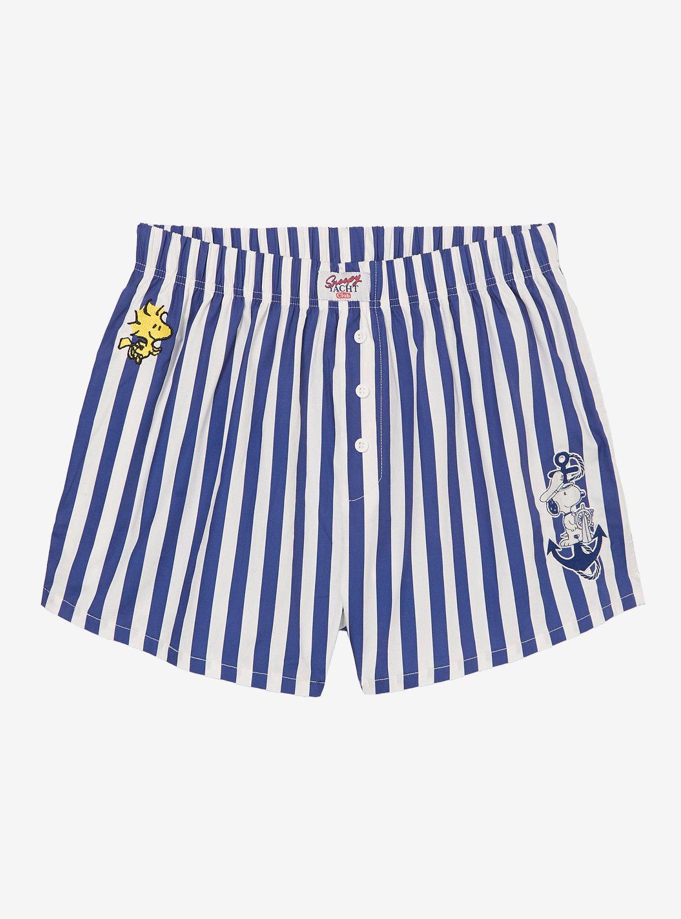 Peanuts Sailor Snoopy & Woodstock Striped Women's Boxer Shorts - BoxLunch Exclusive, , hi-res