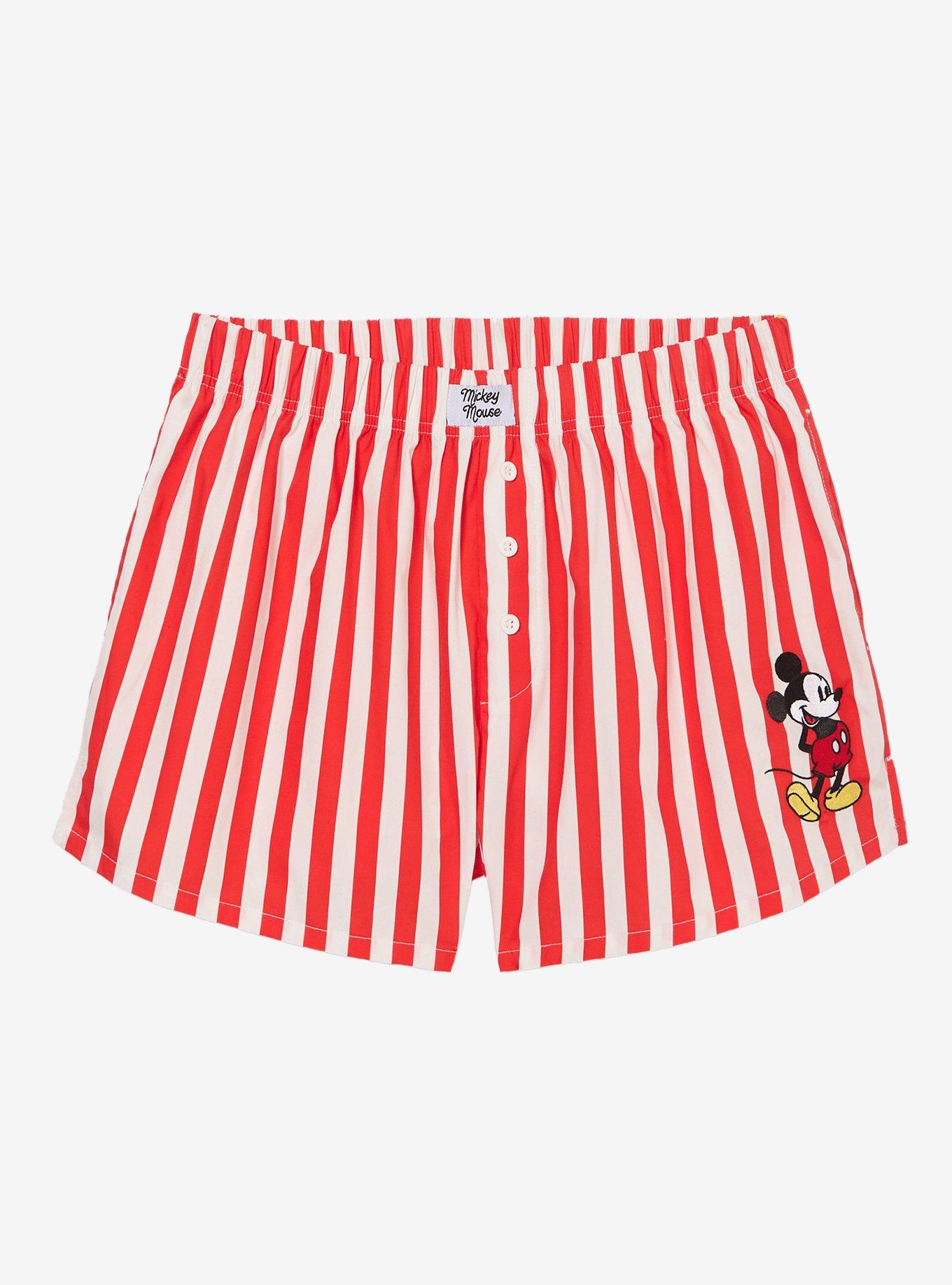 Disney Mickey Mouse Striped Women's Boxer Shorts - BoxLunch Exclusive