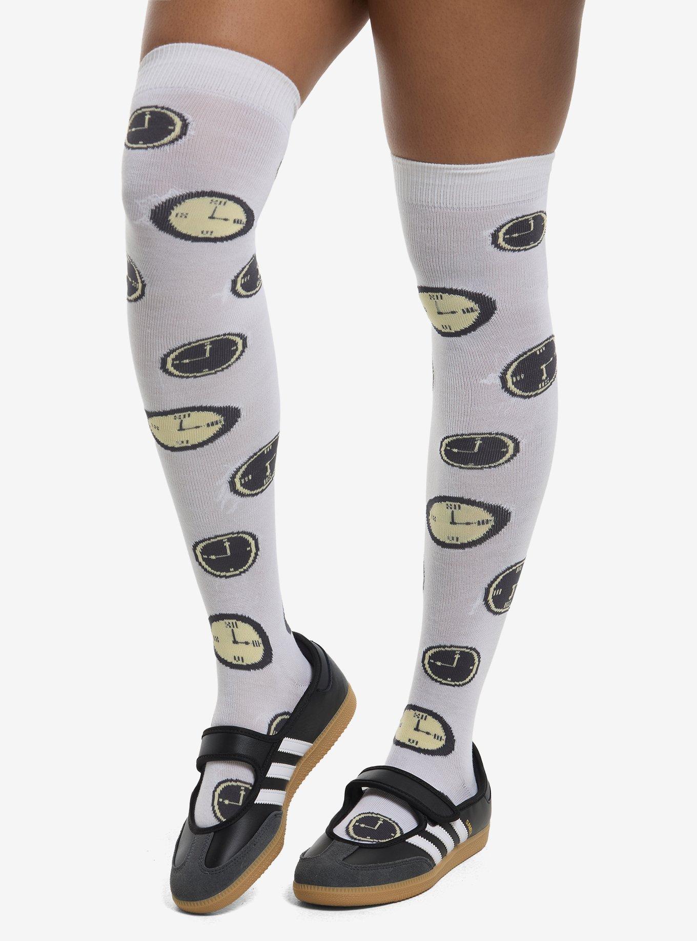 Analog Clocks Over-The-Knee Socks, , hi-res