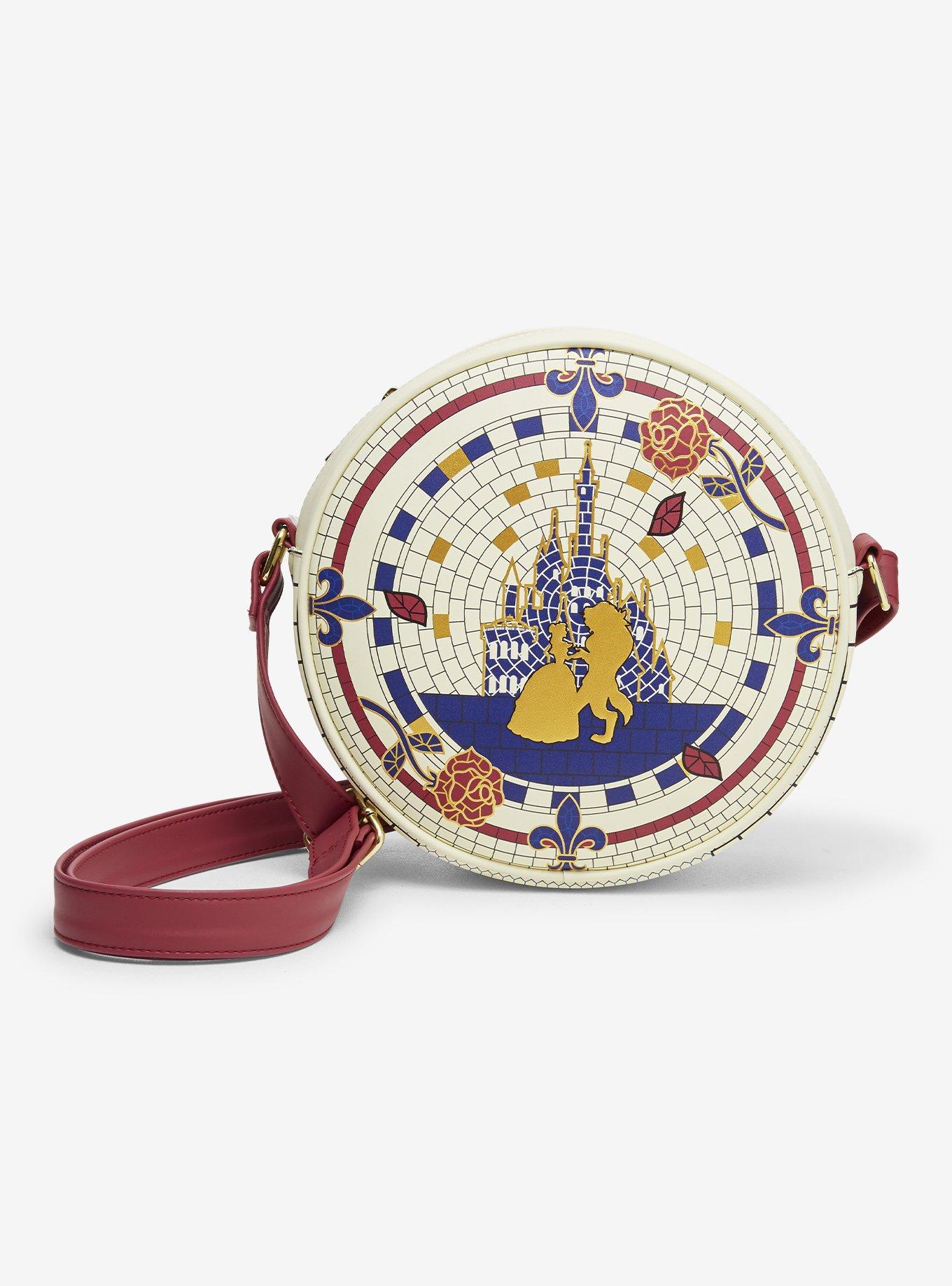 Loungefly Disney Beauty and the Beast Mosaic Round Crossbody Bag - BoxLunch Exclusive, , hi-res