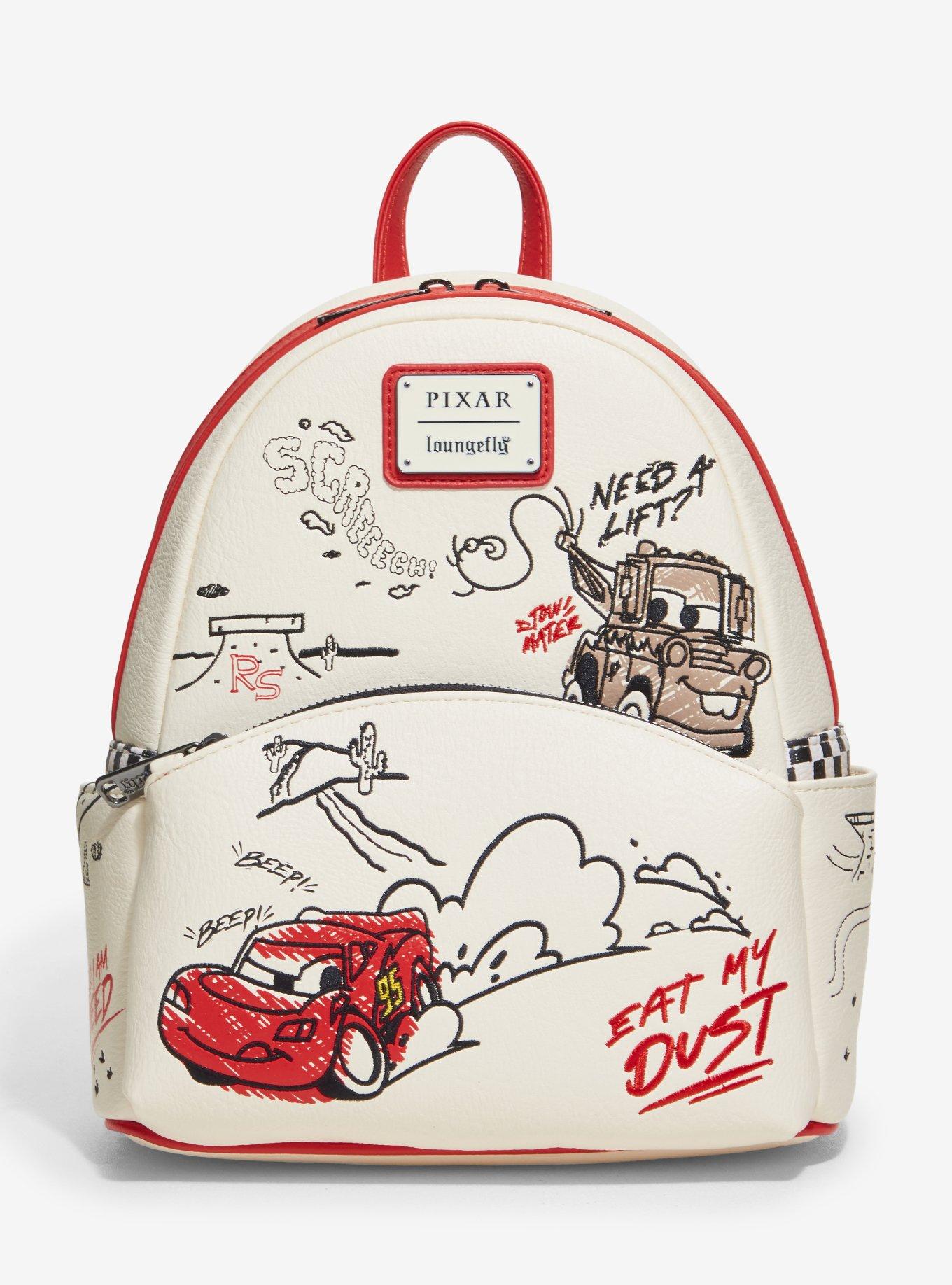 Loungefly Disney Pixar Cars Lightning McQueen & Mater Doodles Mini Backpack - BoxLunch Exclusive, , hi-res