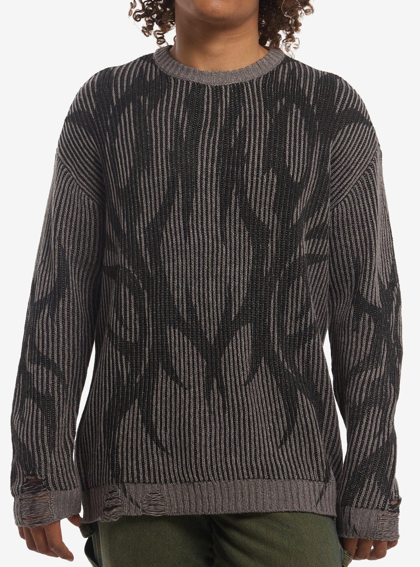Grey & Black Cyber Sigil Sweater, , hi-res