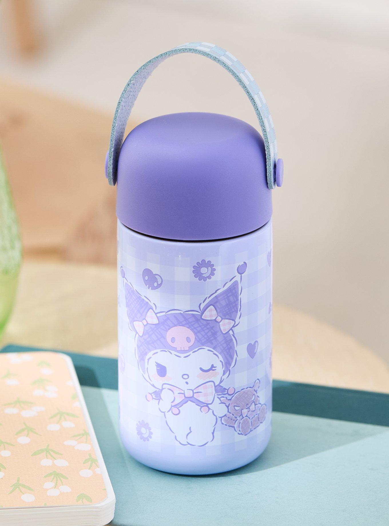 Sanrio Kuromi Gingham Mini Water Bottle - BoxLunch Exclusive, , hi-res