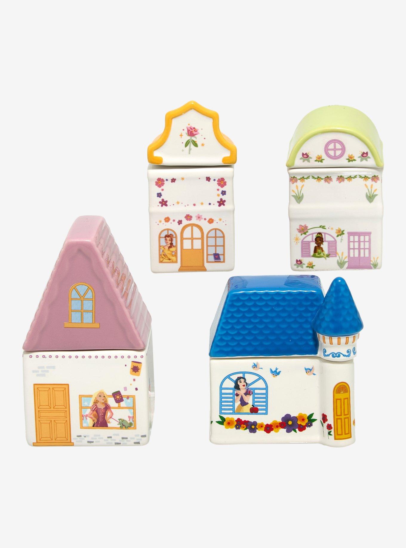 Disney Princesses Belle, Tiana, Rapunzel & Snow White Village Spice Jar Set - BoxLunch Exclusive