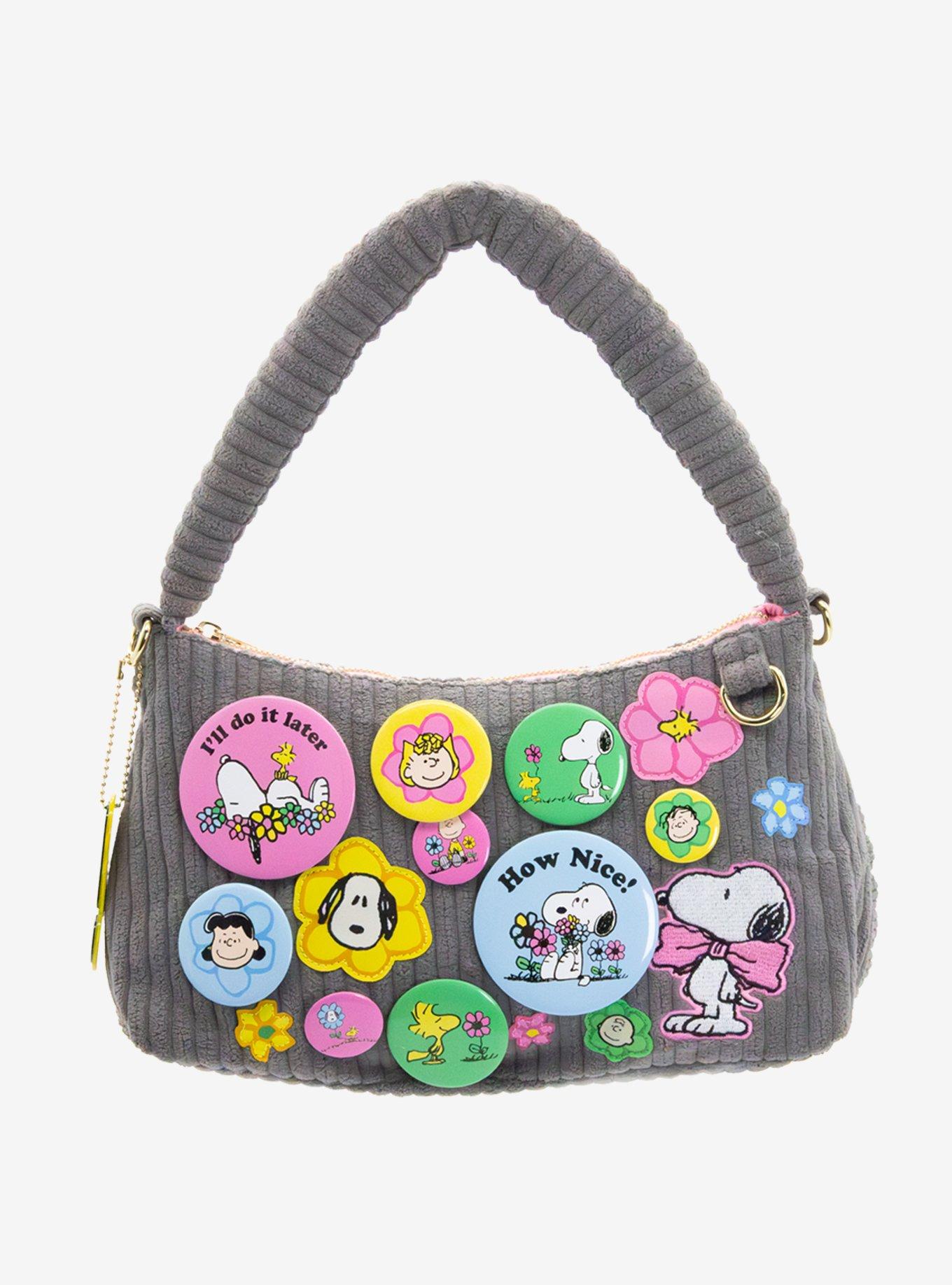 Whatever! Makes You Happy x Peanuts Sherbet Spring Pins & Patches Corduroy Shoulder Crossbody Bag, , hi-res